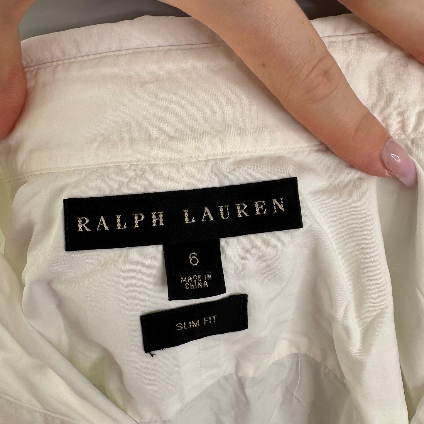 Y2K vintage Ralph Lauren blouse button up long sleeve tailored slim fit formal