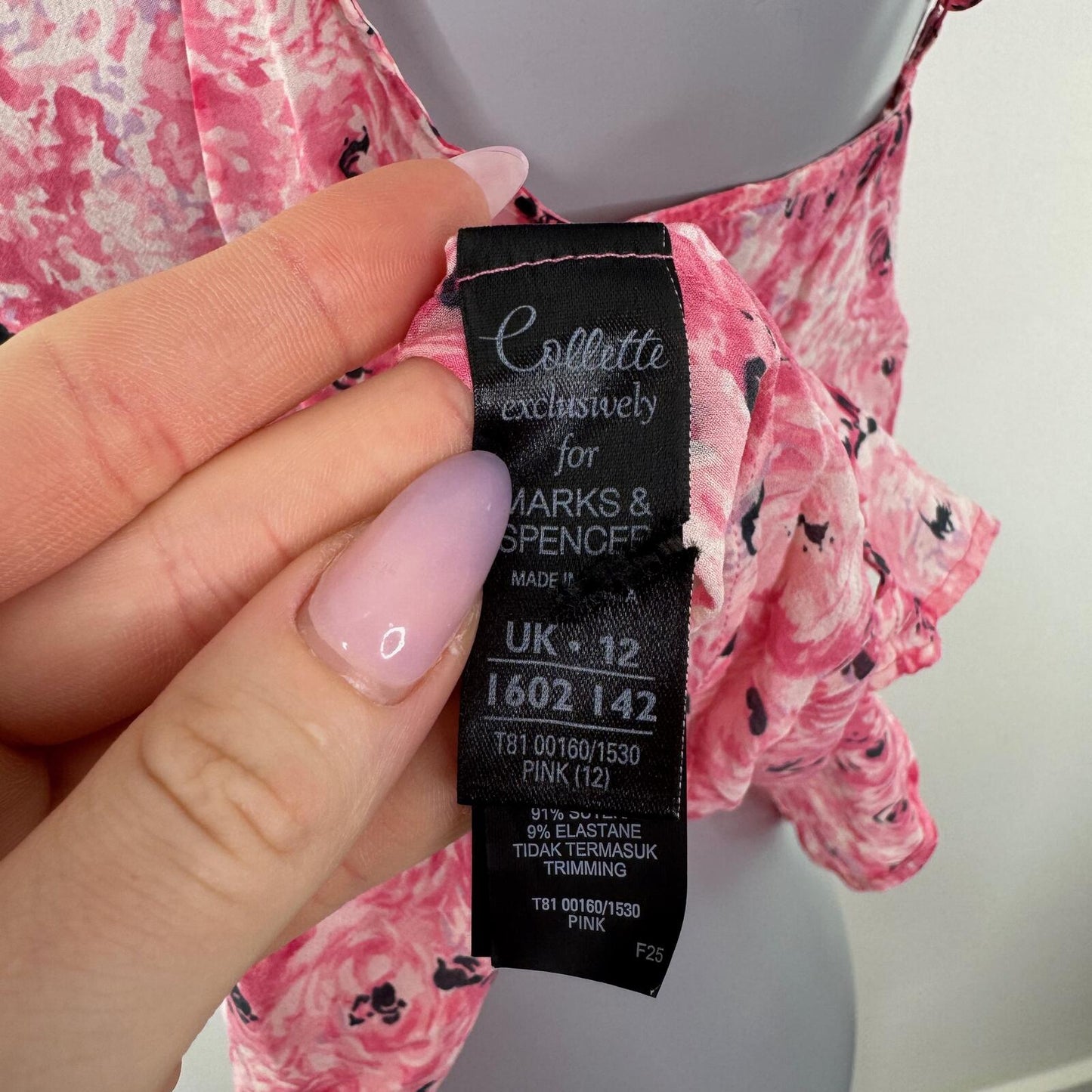 Y2K vintage silk chemise night dress floral mini short stretchy lace trim bow
