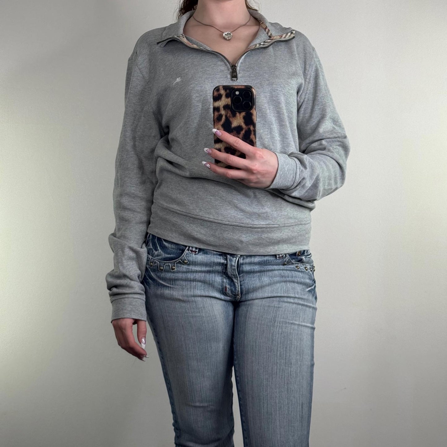 Y2K vintage Burberry jumper 1/4 zip pullover sweatshirt nova check print unisex