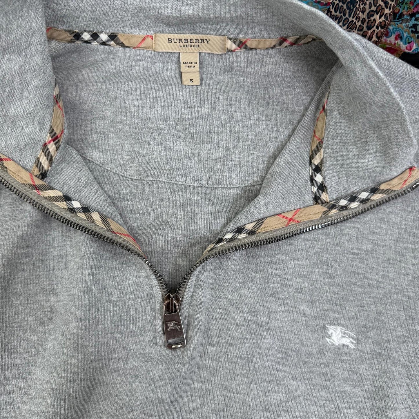Y2K vintage Burberry jumper 1/4 zip pullover sweatshirt nova check print unisex