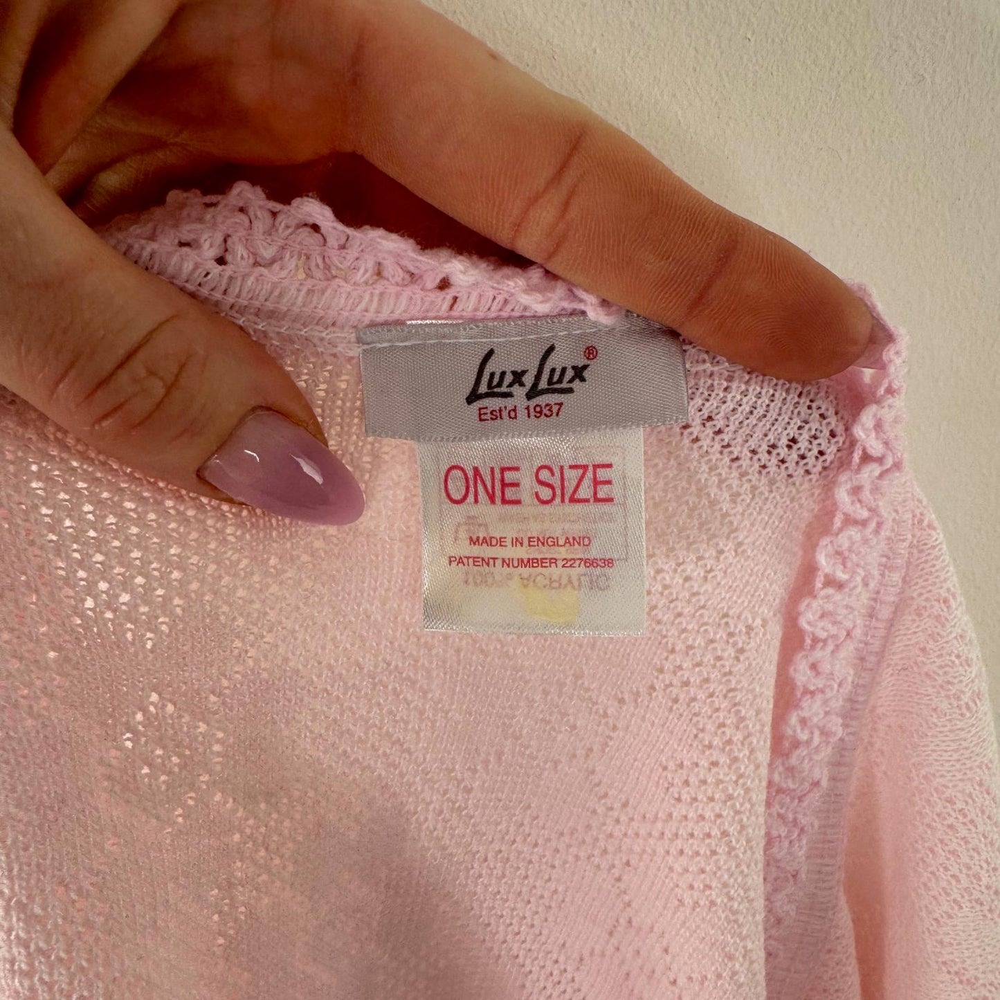 Y2K vintage cap cardigan baby pink bow floral knit pattern cropped cover up