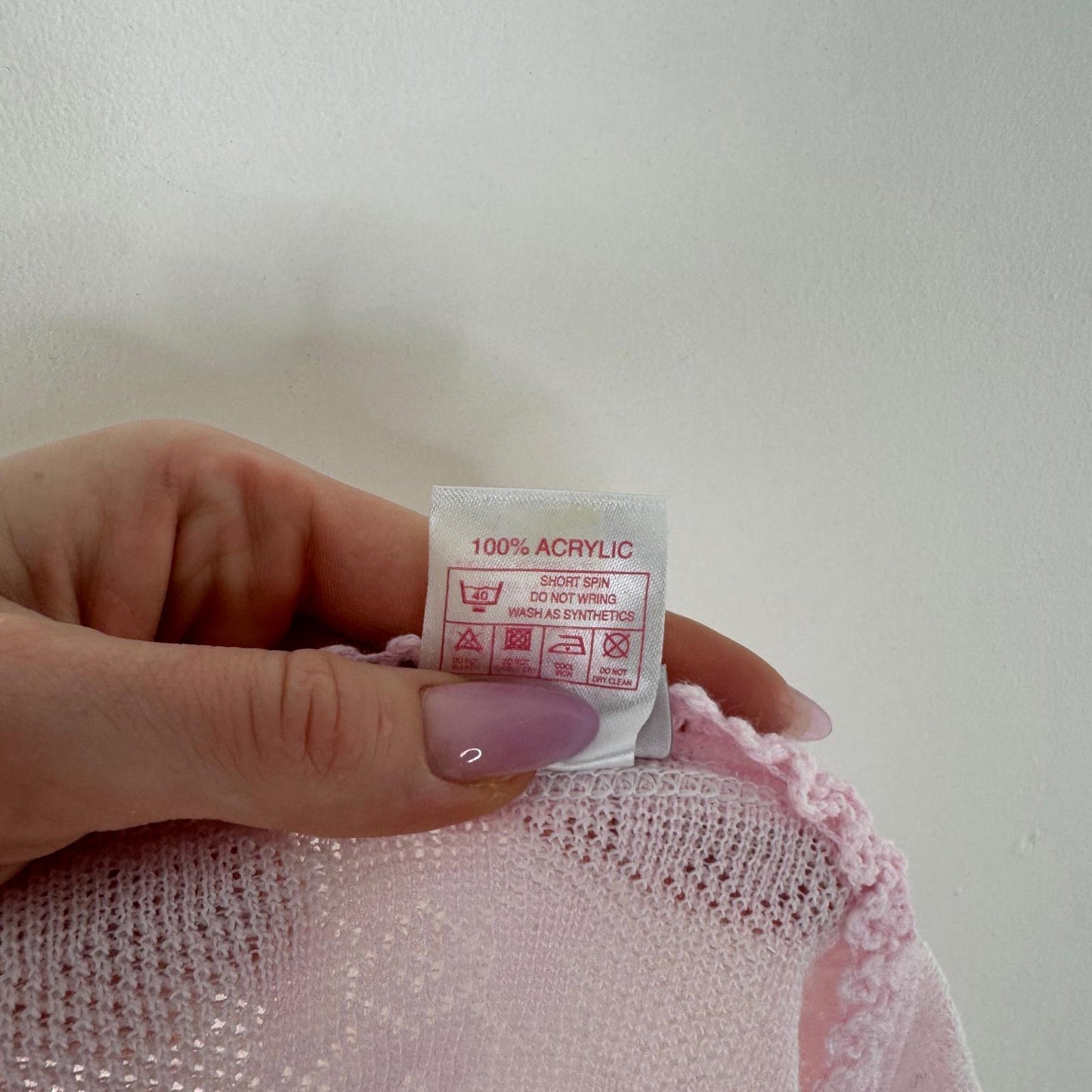 Y2K vintage cap cardigan baby pink bow floral knit pattern cropped cover up