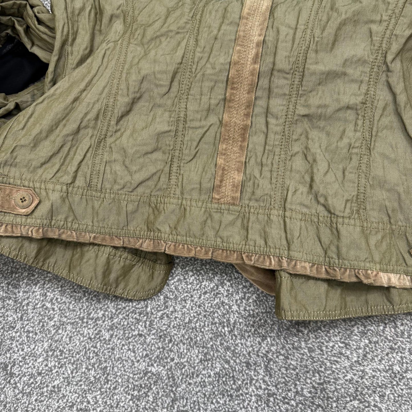 Y2K vintage blazer jacket lightweight khaki cargo v neck spring short length