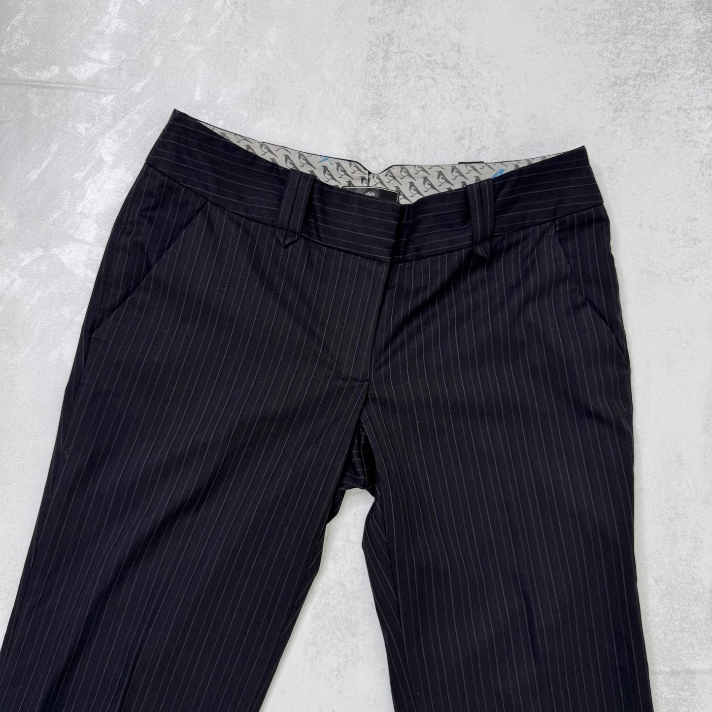 Y2K vintage low rise pinstripe tailored bootcut trousers pants stretchy