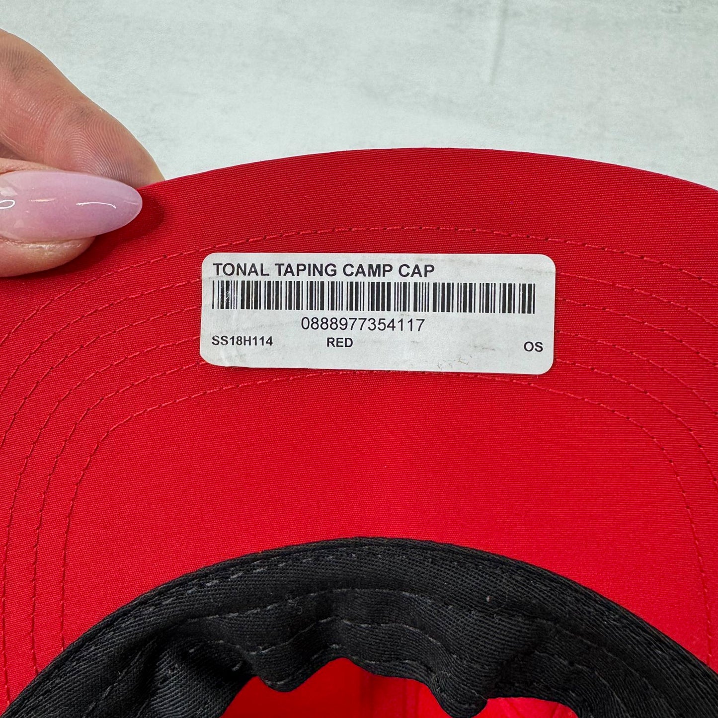 Supreme Tonal Taping Camp cap hat adjustable S/S 2018 red one size