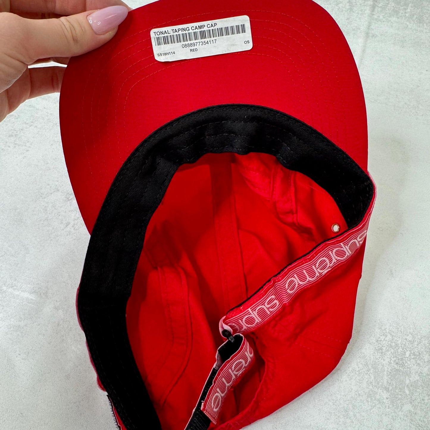Supreme Tonal Taping Camp cap hat adjustable S/S 2018 red one size