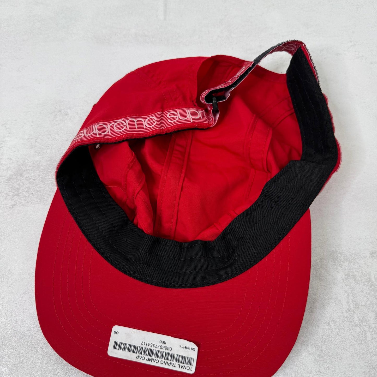 Supreme Tonal Taping Camp cap hat adjustable S/S 2018 red one size