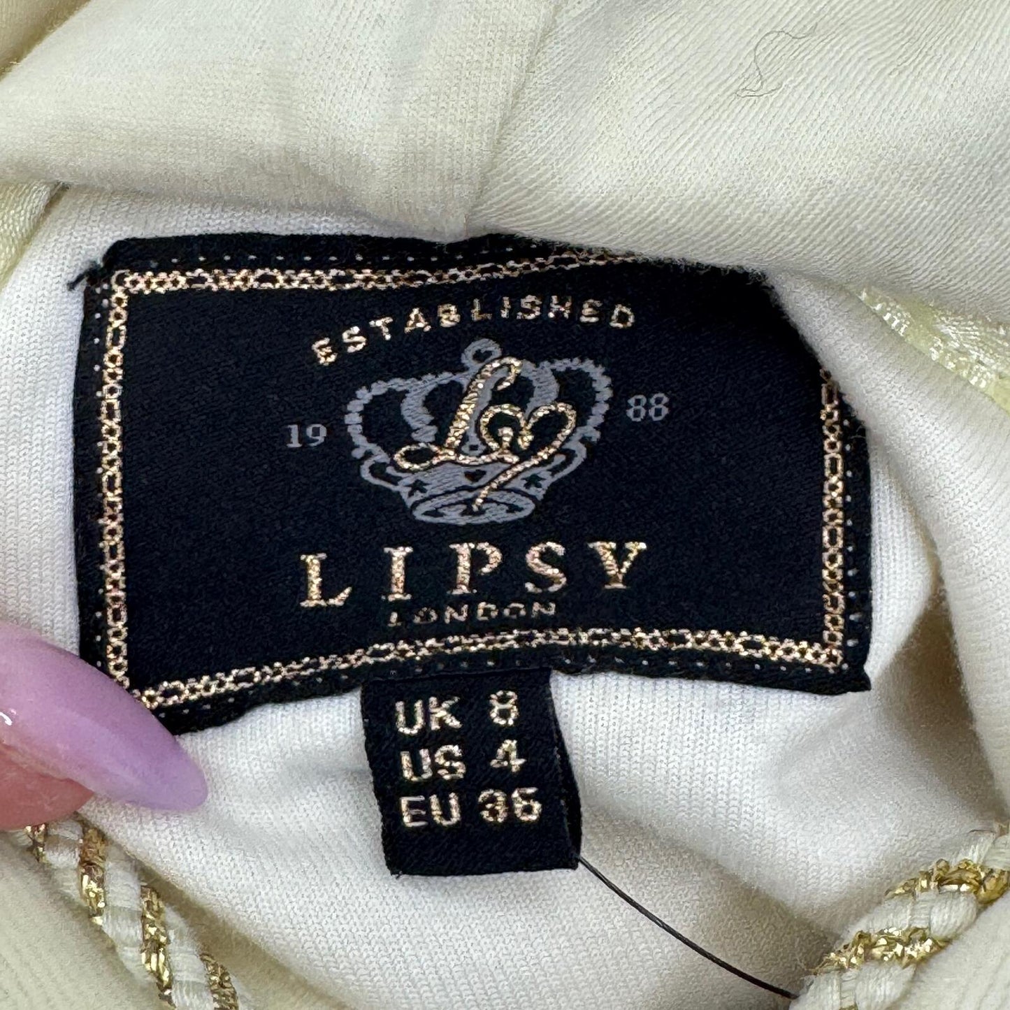 Y2K vintage Lipsy hoodie velour rhinestone pale yellow snake print heart fitted