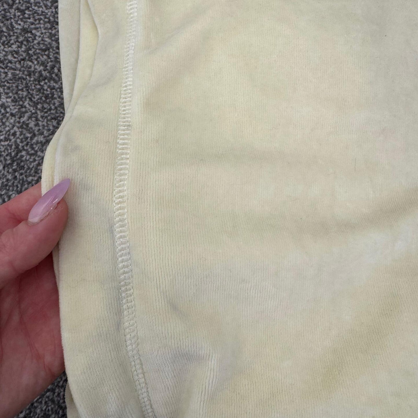 Y2K vintage Lipsy hoodie velour rhinestone pale yellow snake print heart fitted
