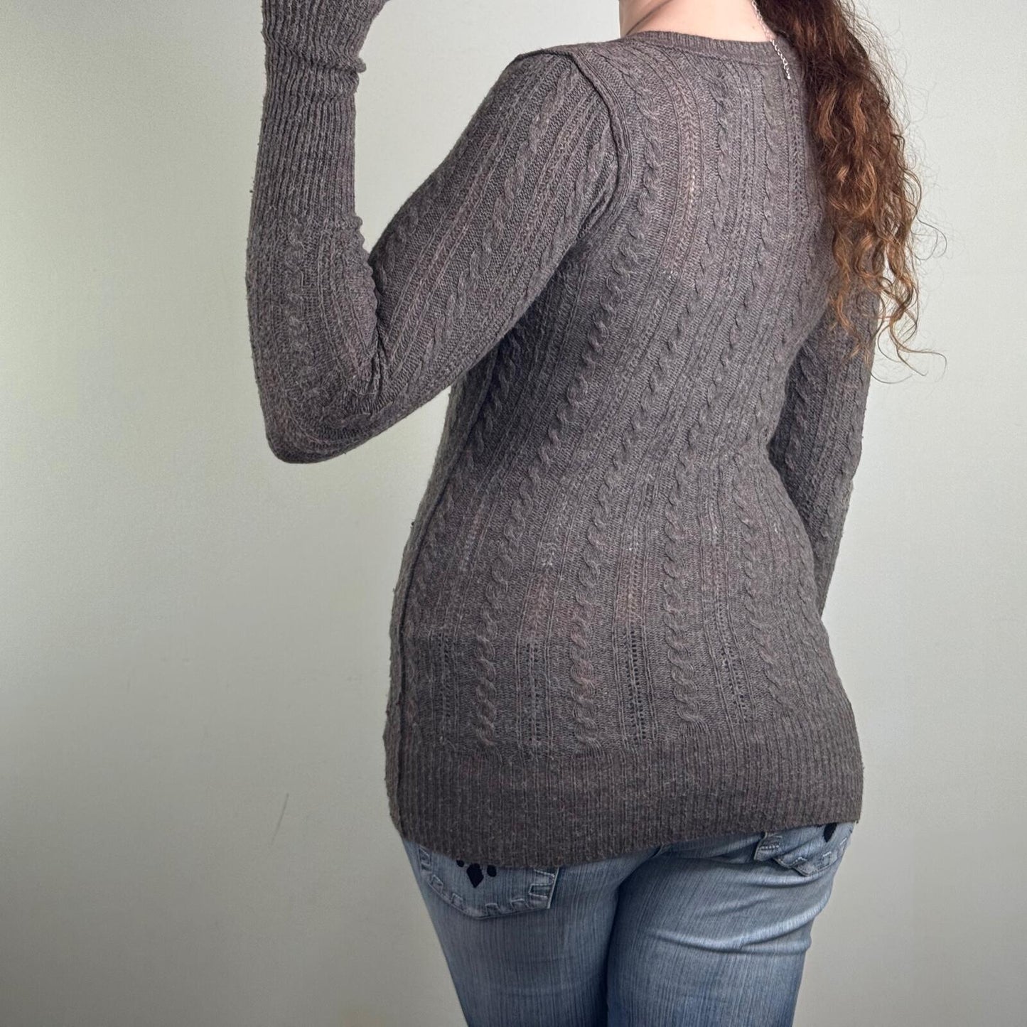 Y2K vintage Abercrombie & Fitch jumper knit deep v neck lightweight angora blend