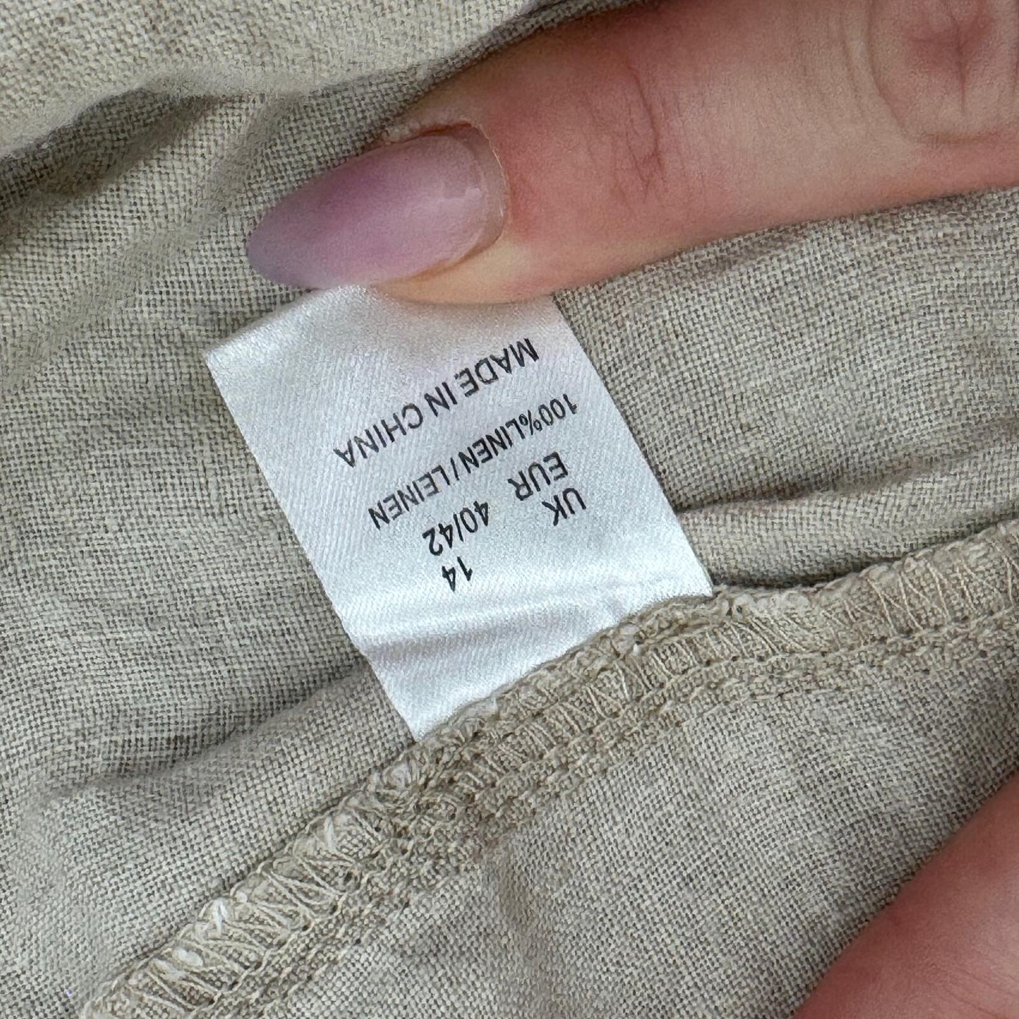 Y2K vintage 100% linen maxi skirt a line long summer full length beige