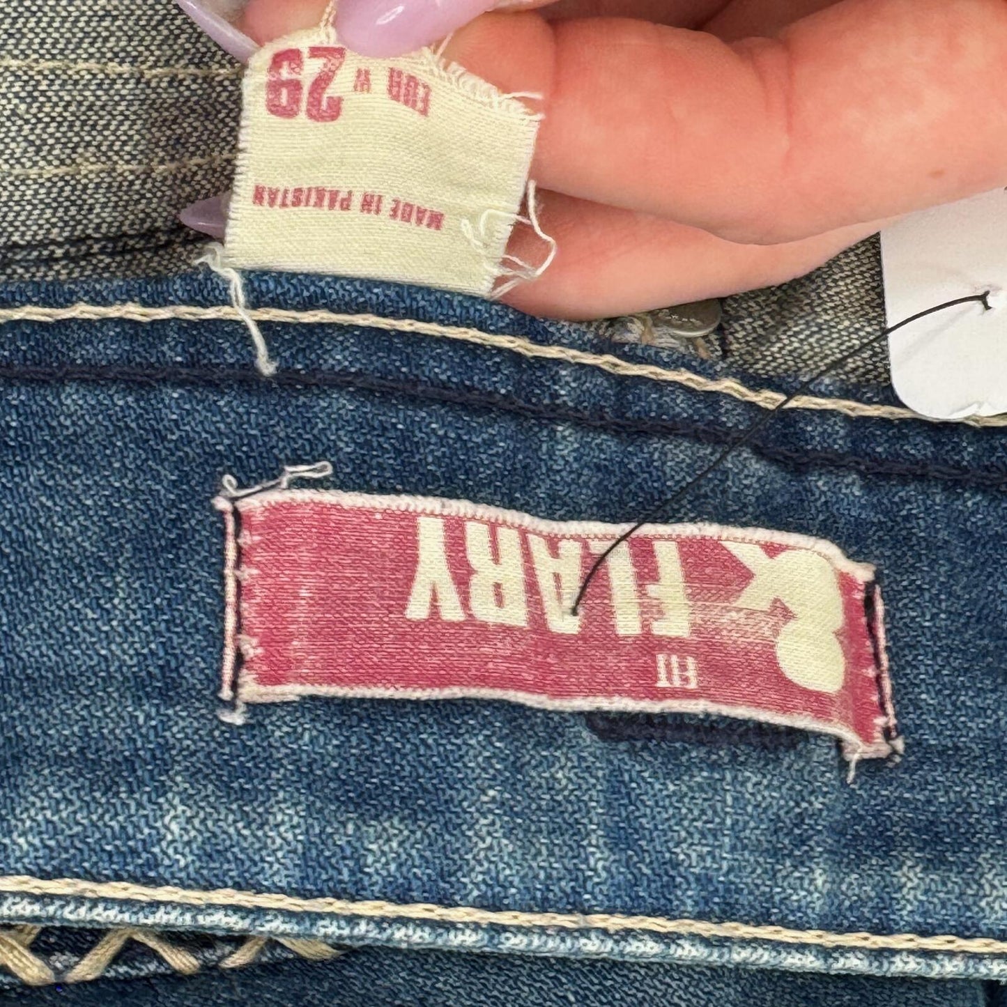Y2K vintage bootcut denim jeans low rise stretchy light blue faded wash