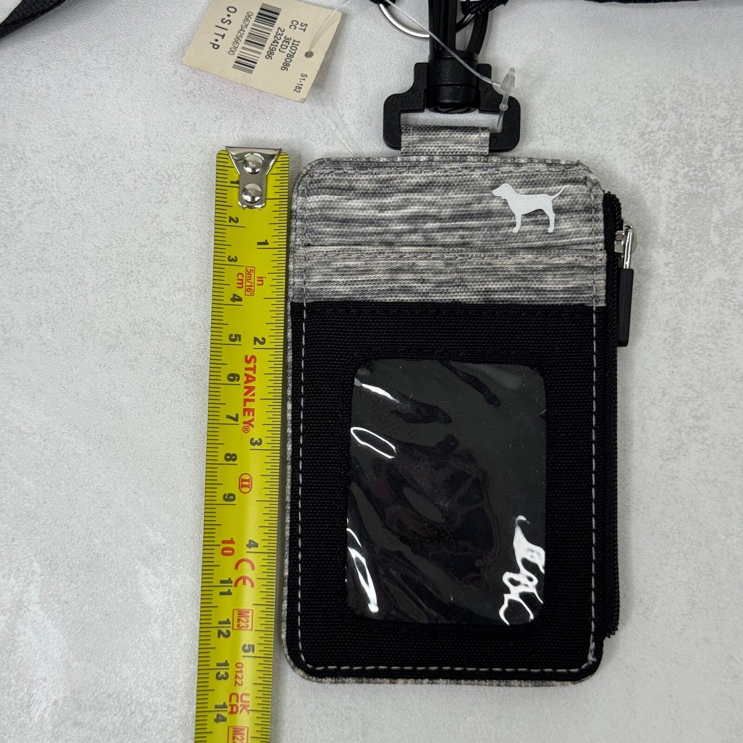 Y2K vintage Victoria's Secret PINK lanyard card holder marl grey coin purse