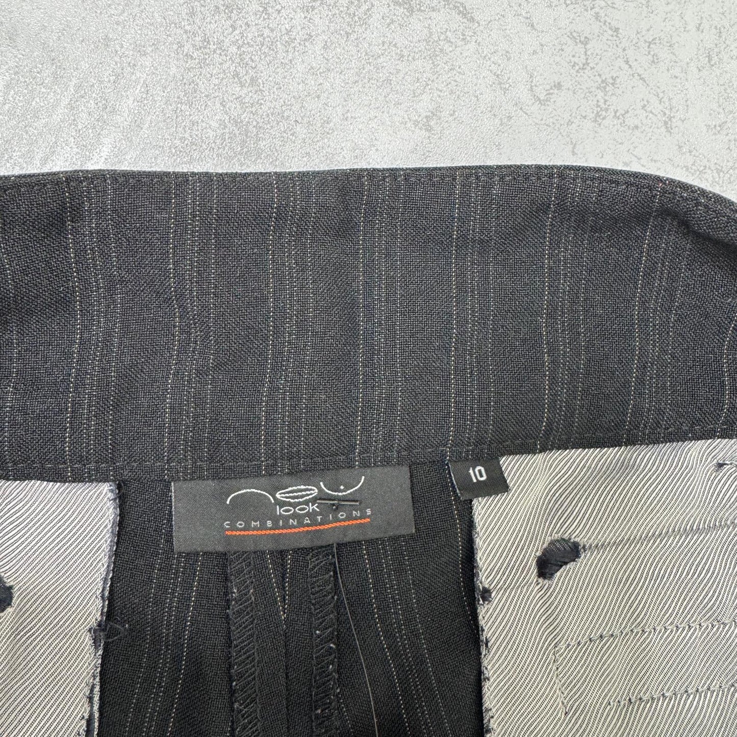 Y2K vintage tailored bootcut trousers formal office mid rise stripe pinstripe