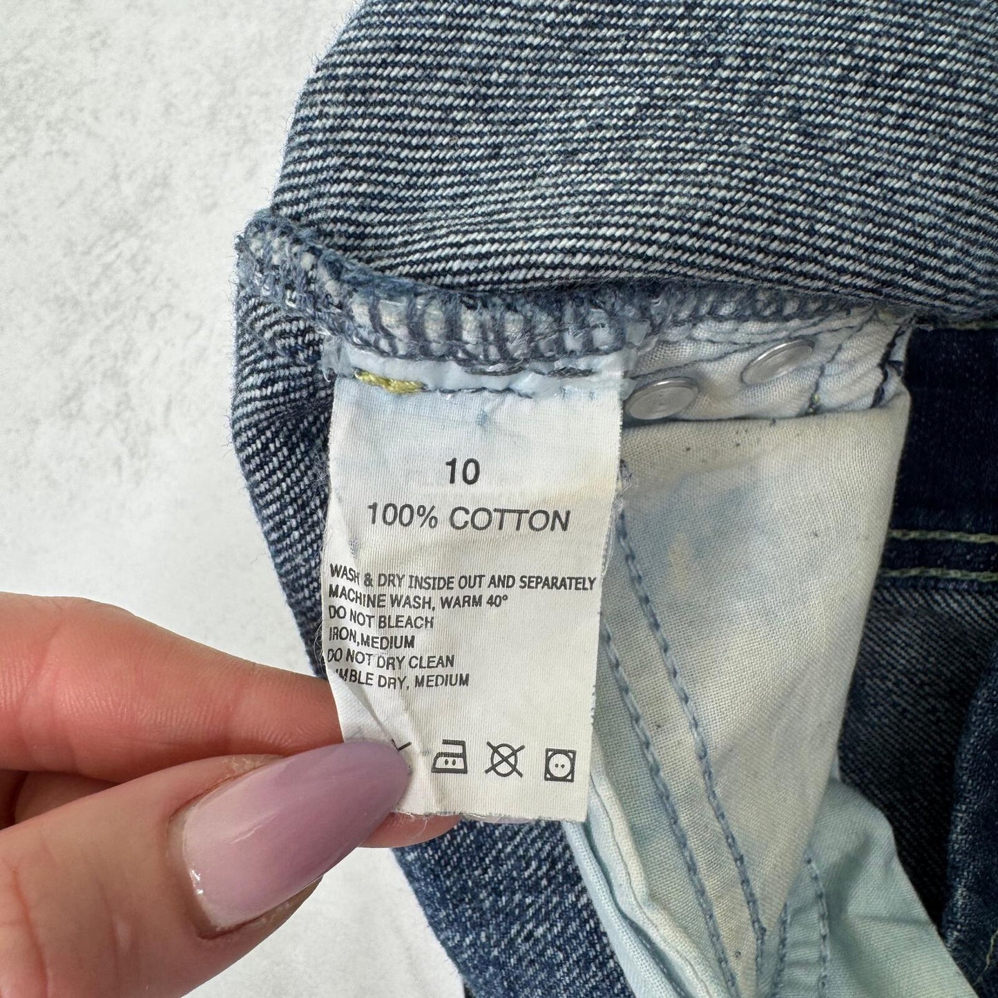 Y2K vintage mini skirt low rise denim studded dark blue denim wash