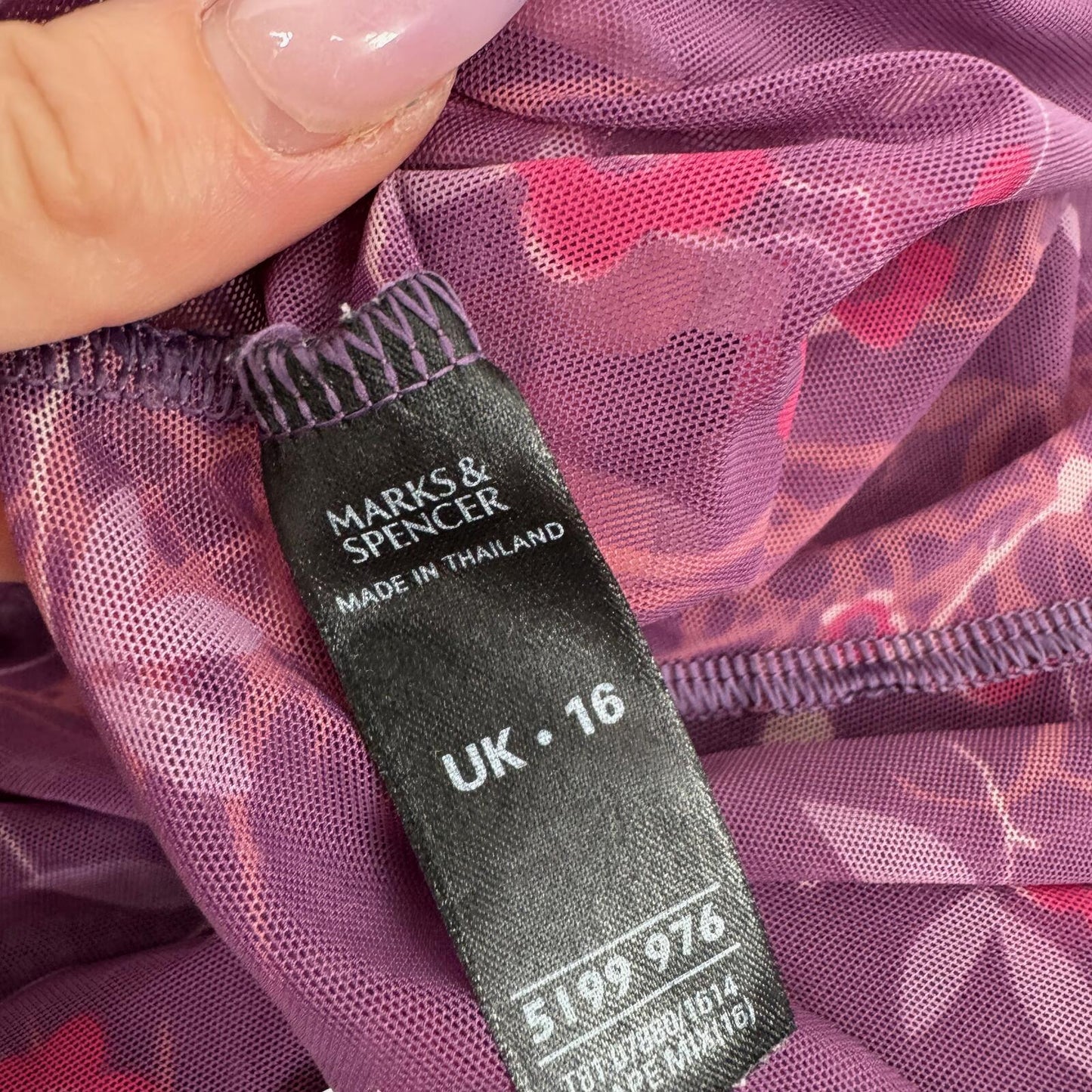 Y2K vintage cami top mesh floral sheer stretchy lace trim lettuce hem purple