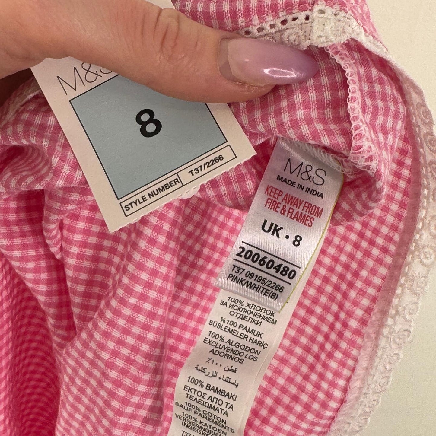 Y2K vintage cami top gingham pink white bow v neck coquette summer lightweight