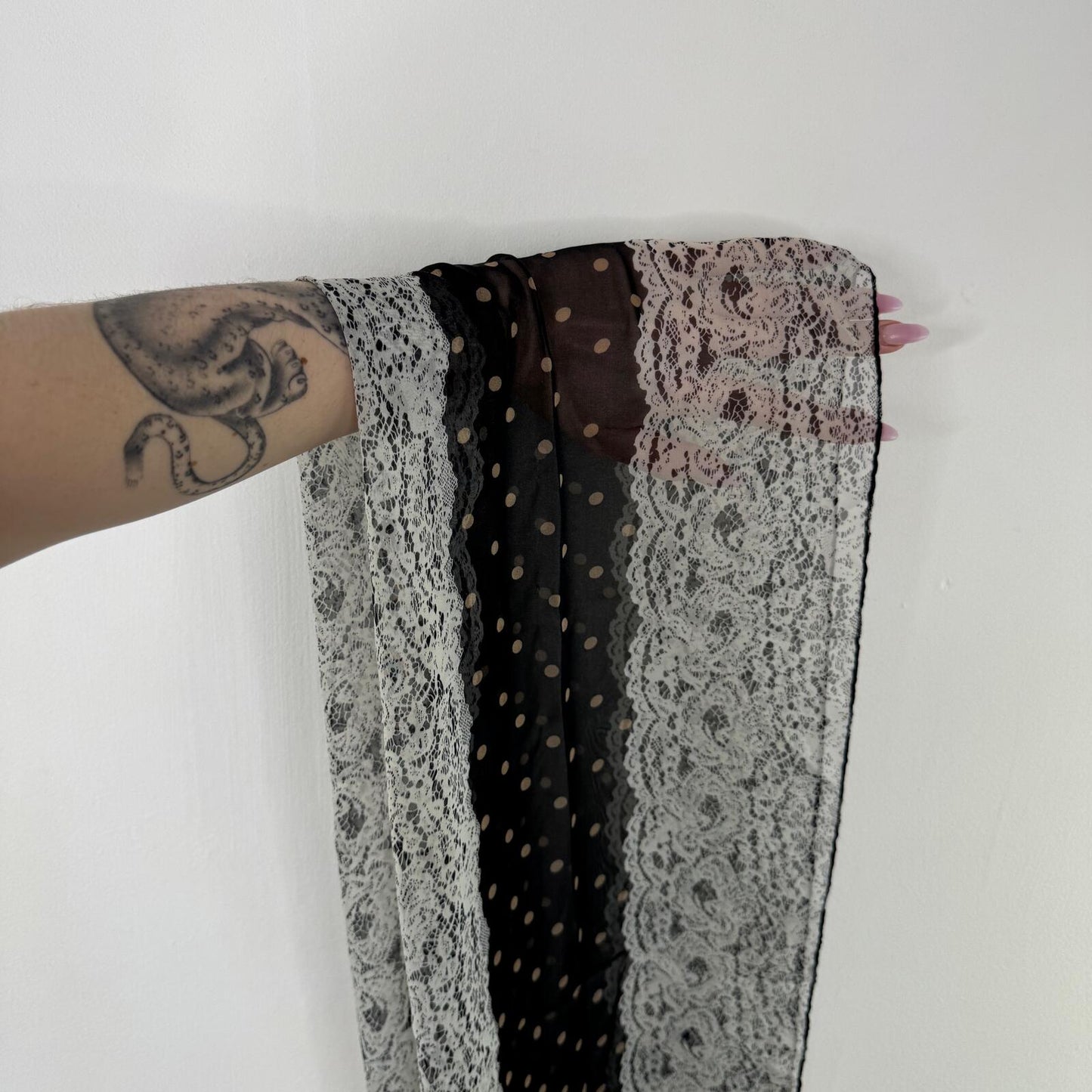 Y2K vintage scarf lace pattern polka dot
