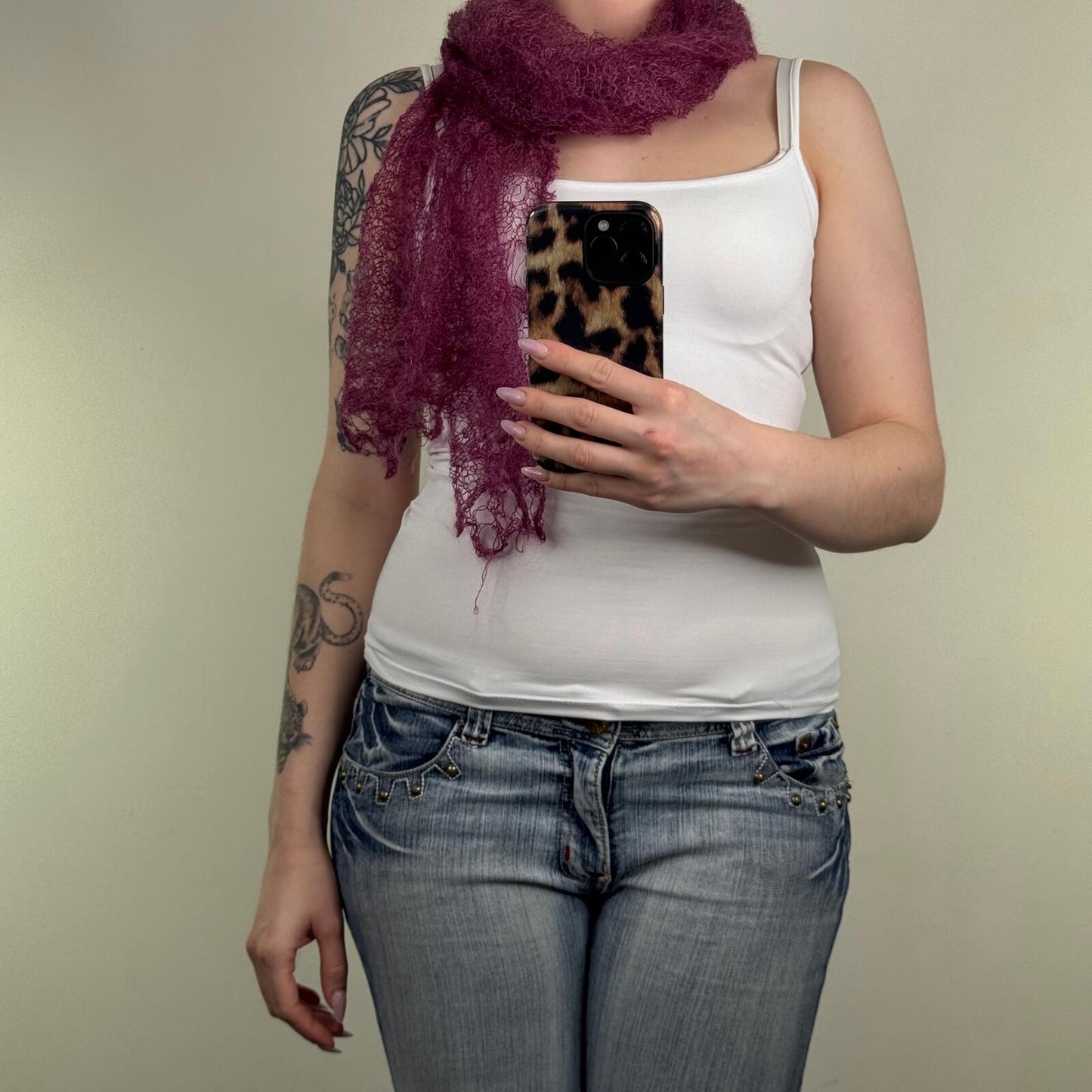 Y2K vintage scarf knit purple sheer