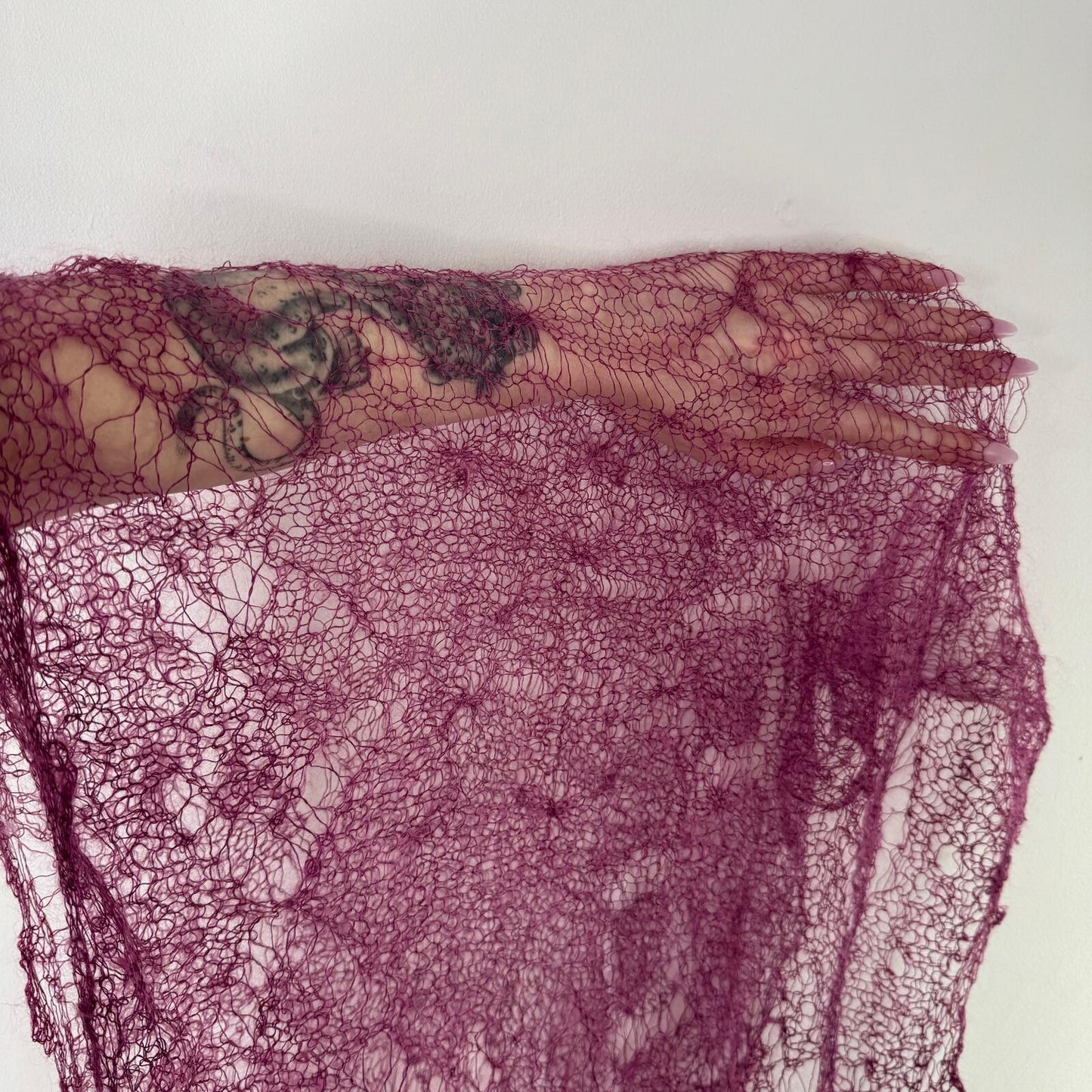 Y2K vintage scarf knit purple sheer