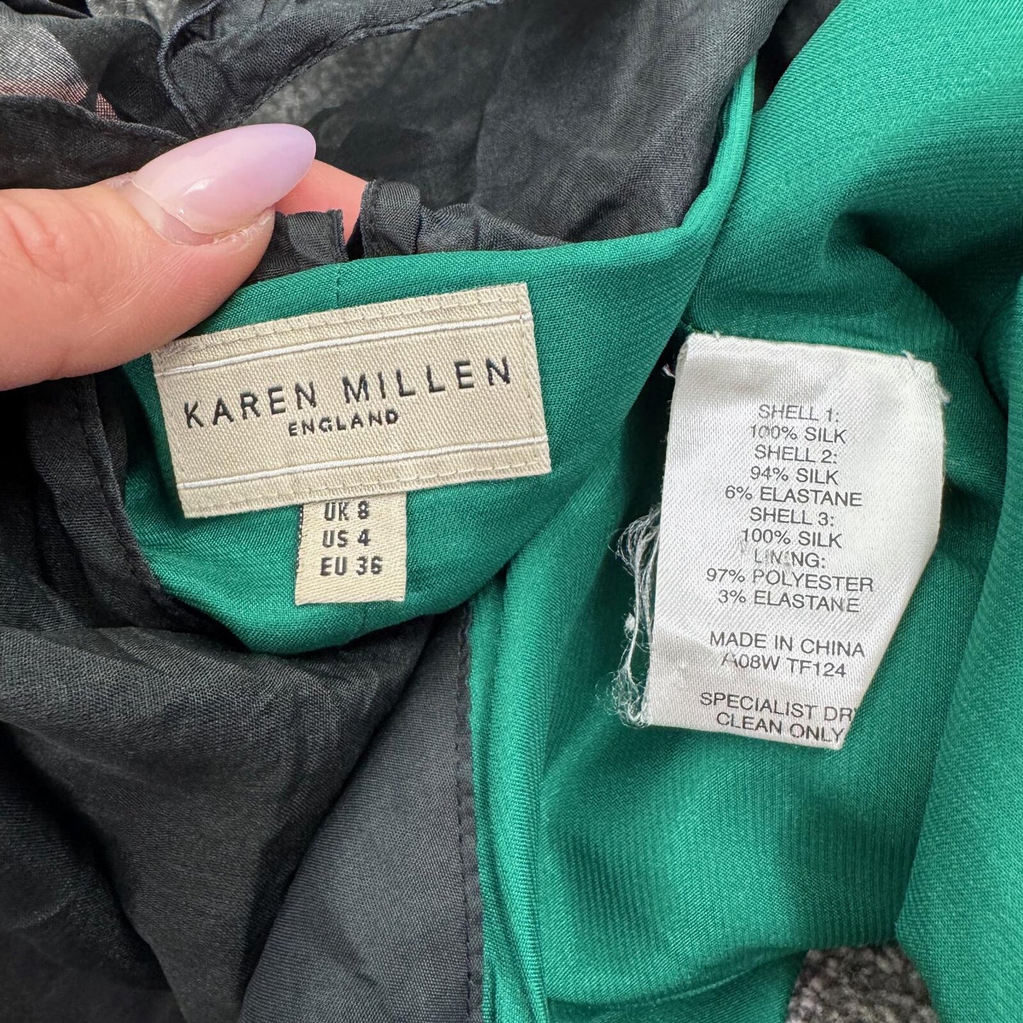 Y2K vintage Karen Millen silk blouse sleeveless ruffle high neck keyhole