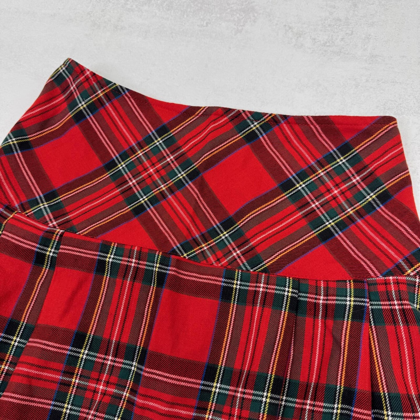Y2K vintage low rise mini skirt wool blend tartan pleated check print stretchy