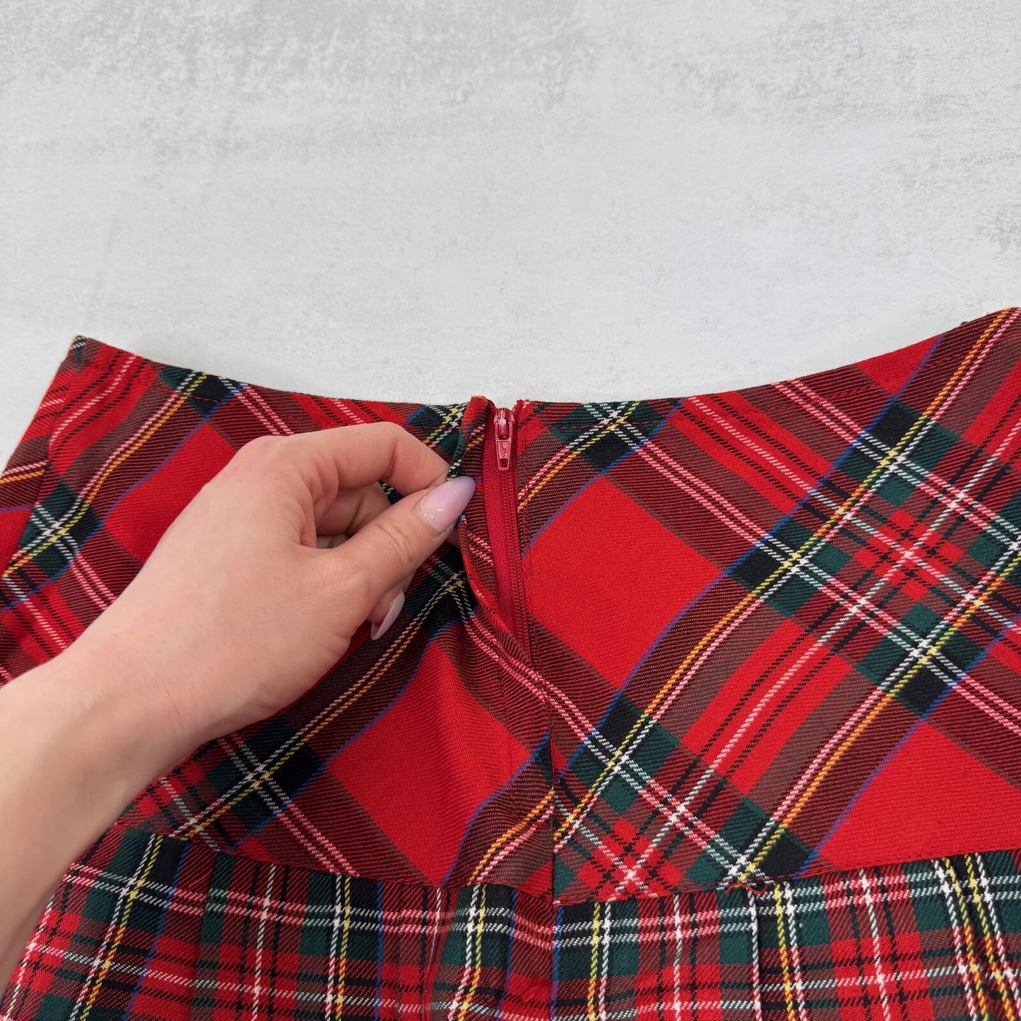 Y2K vintage low rise mini skirt wool blend tartan pleated check print stretchy