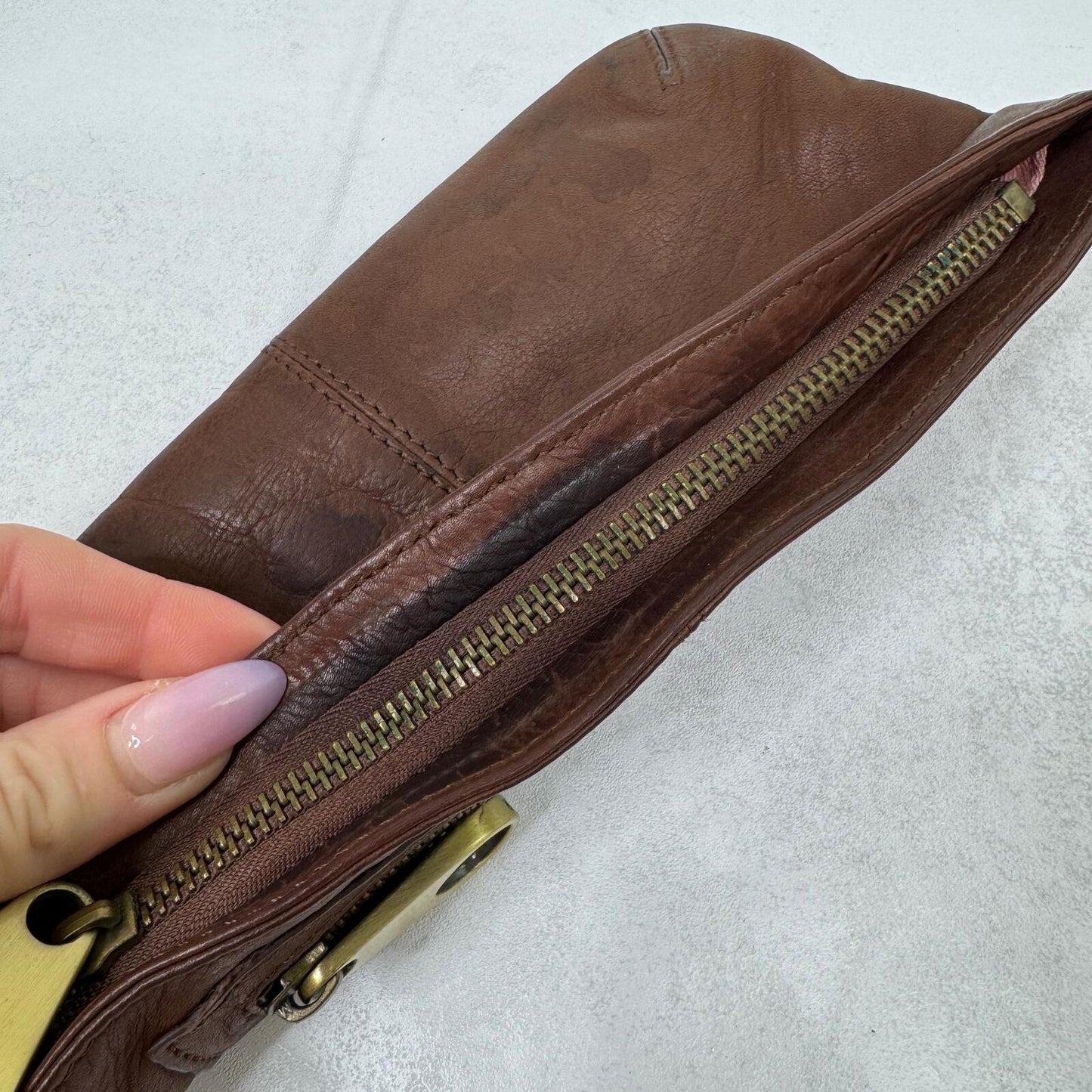 Y2K vintage Ted Baker genuine leather pouch wristlet mini clutch