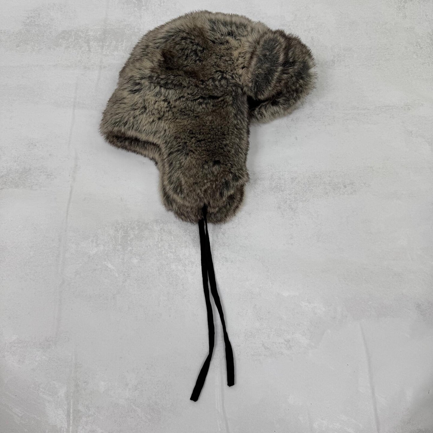 Y2K vintage faux fur trapper hat grey/ brown tone unisex