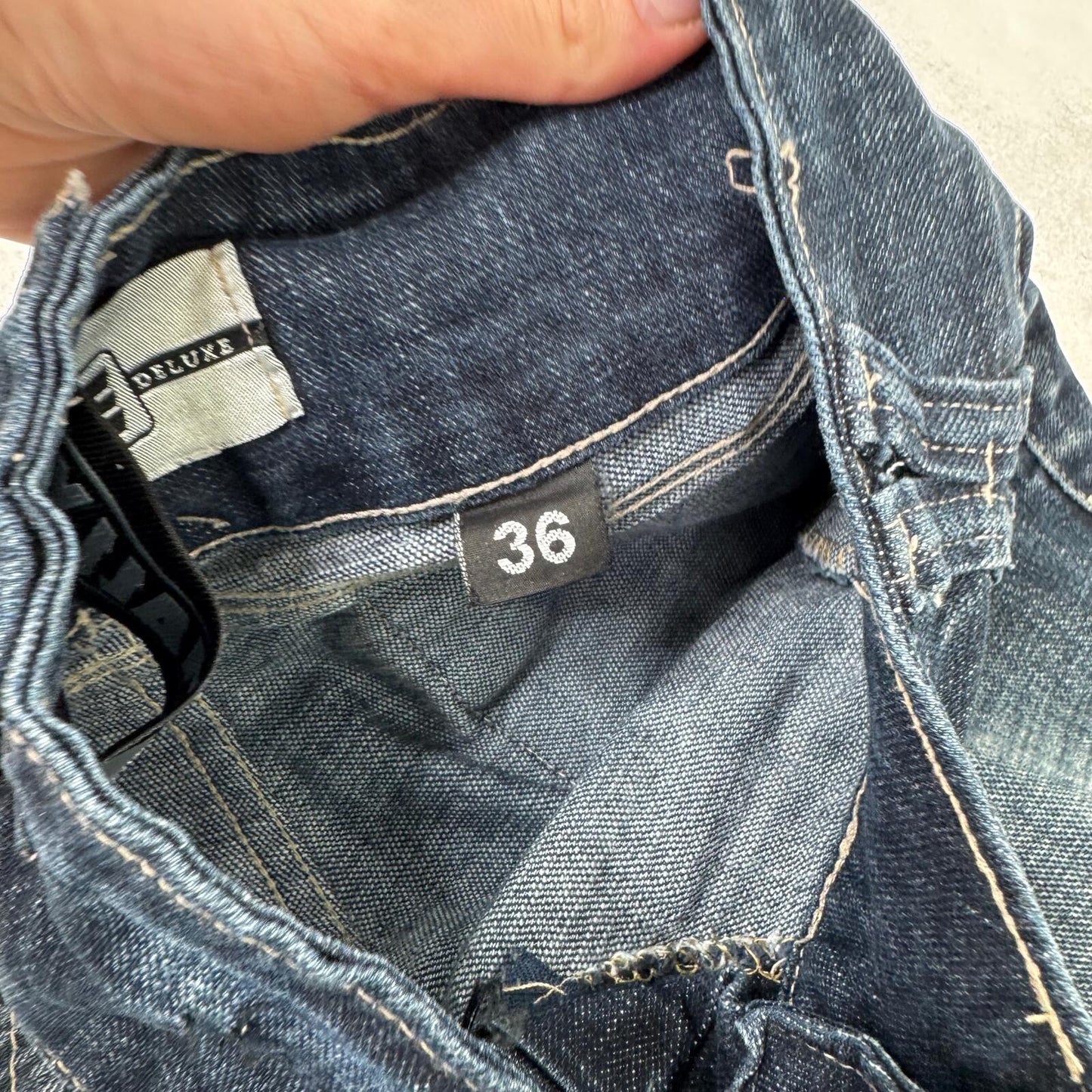 Y2K vintage super low rise jeans faded dark blue wash skinny jeans stretchy
