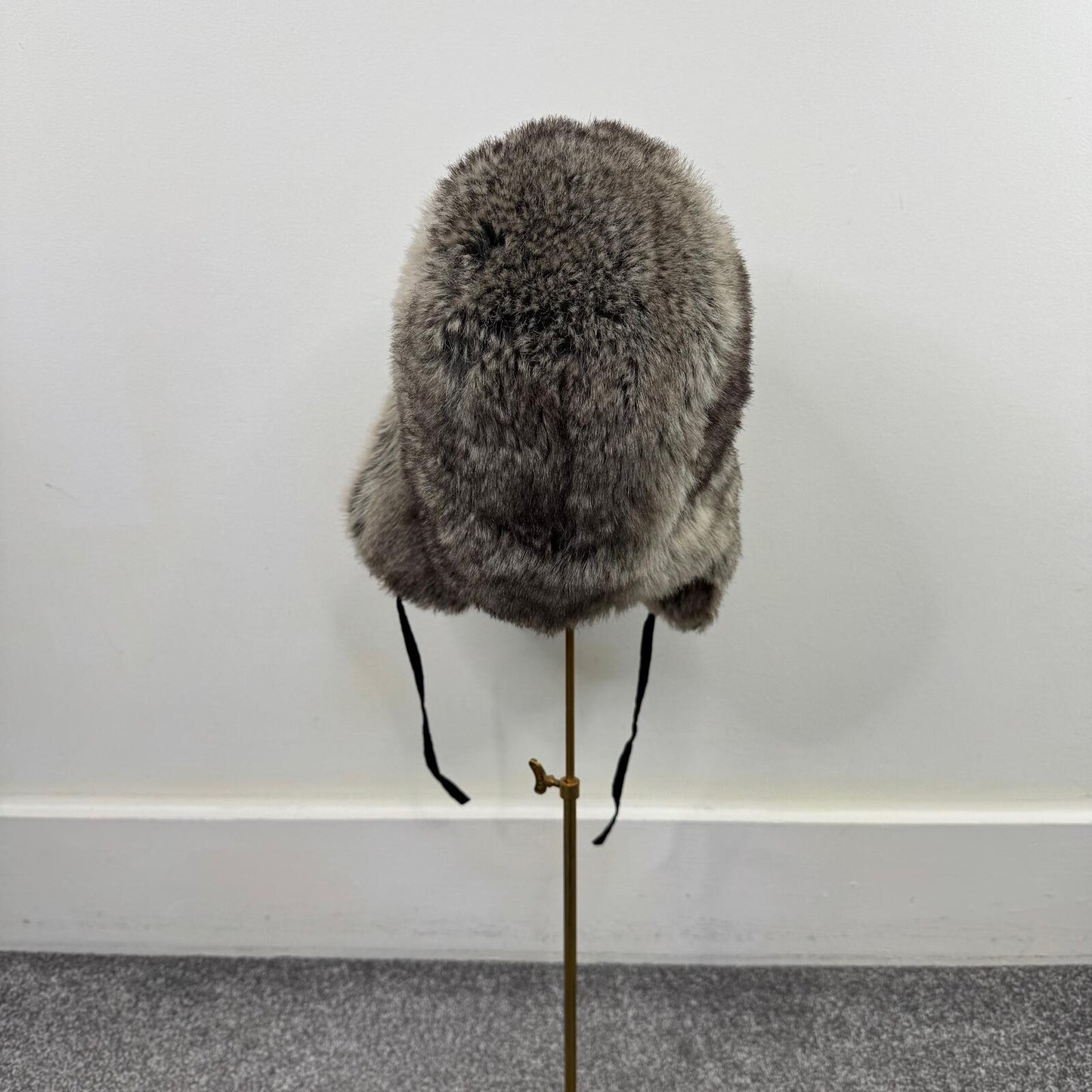 Y2K vintage faux fur trapper hat grey/ brown tone unisex