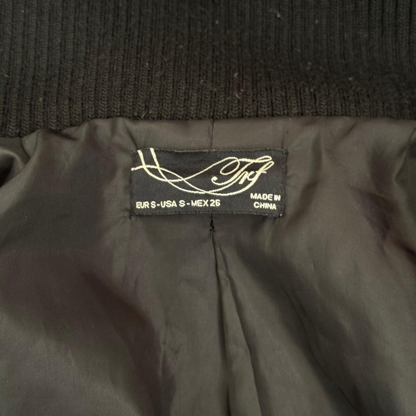 Y2K vintage bomber jacket faux fur zip up short length dark grey