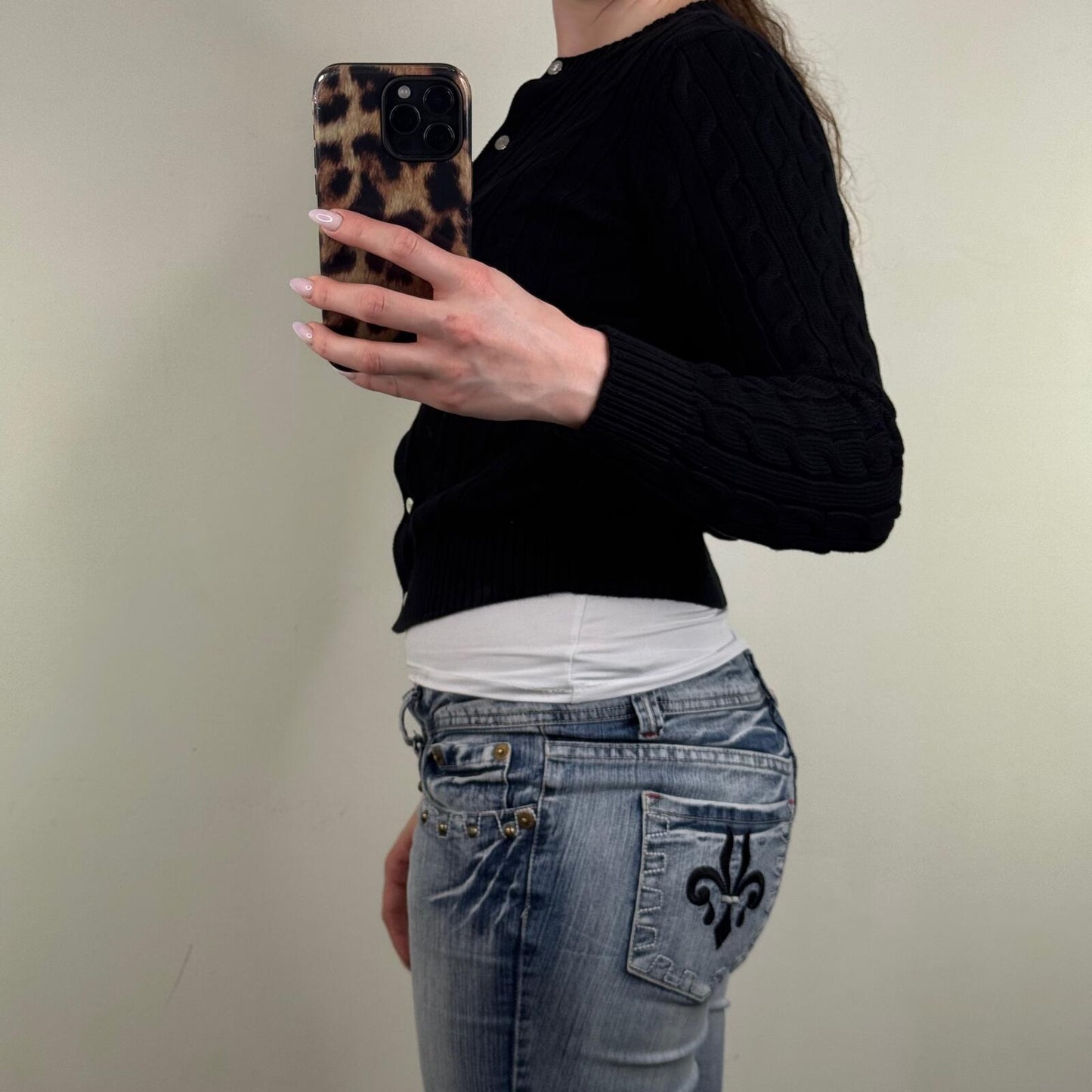 Lauren Ralph Lauren black ralhan cable knit cotton cardigan button up
