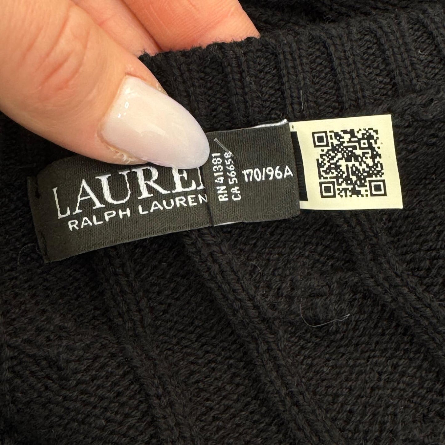 Lauren Ralph Lauren black ralhan cable knit cotton cardigan button up