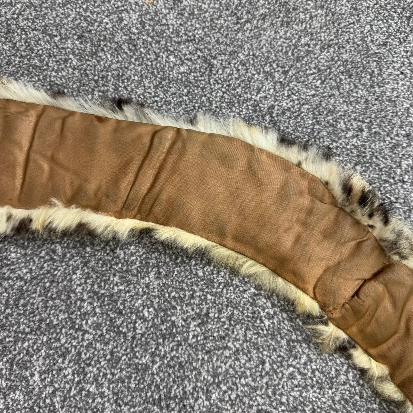 Y2K vintage genuine lapin fur scarf leopard print style pattern short length