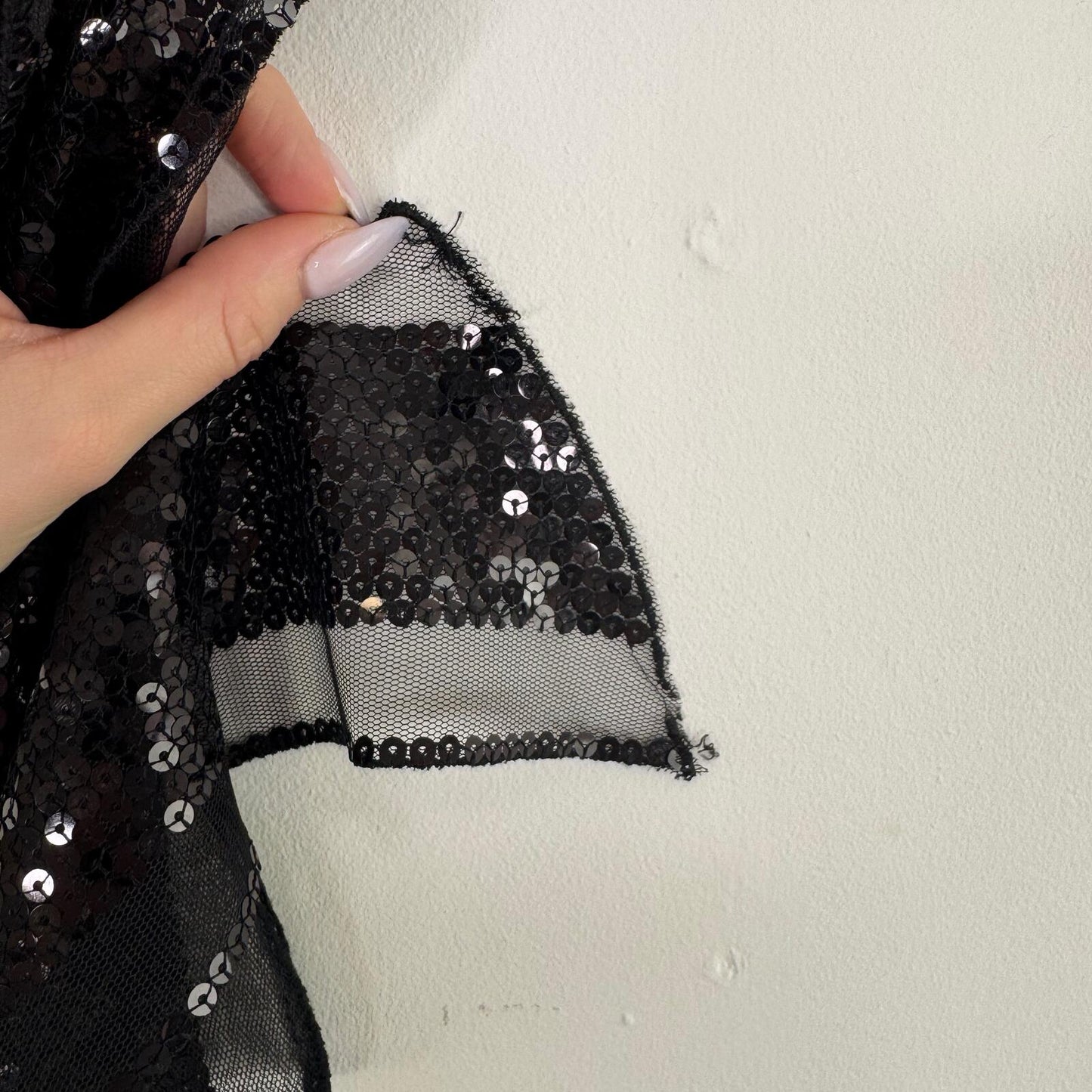 Y2K vintage skinny scarf sequin mesh thin sheer party festival boho