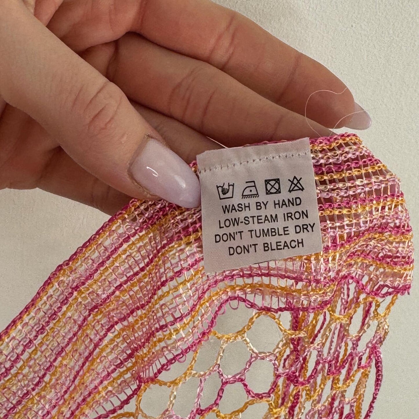 Y2K vintage knit scarf pink orange stripe multi fringe