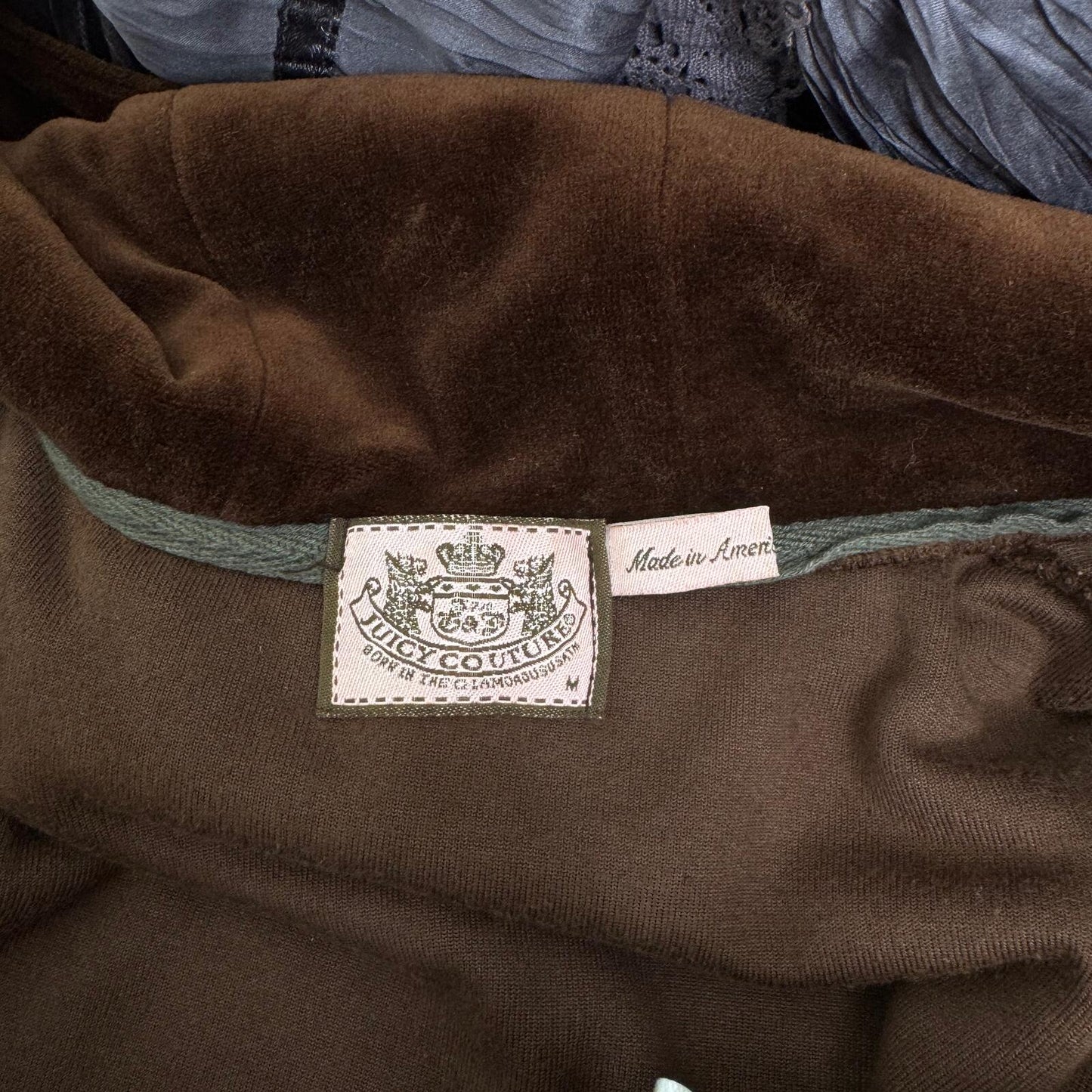 Y2K vintage Juicy Couture hoodie zip up velvet crown embroidery rhinestone