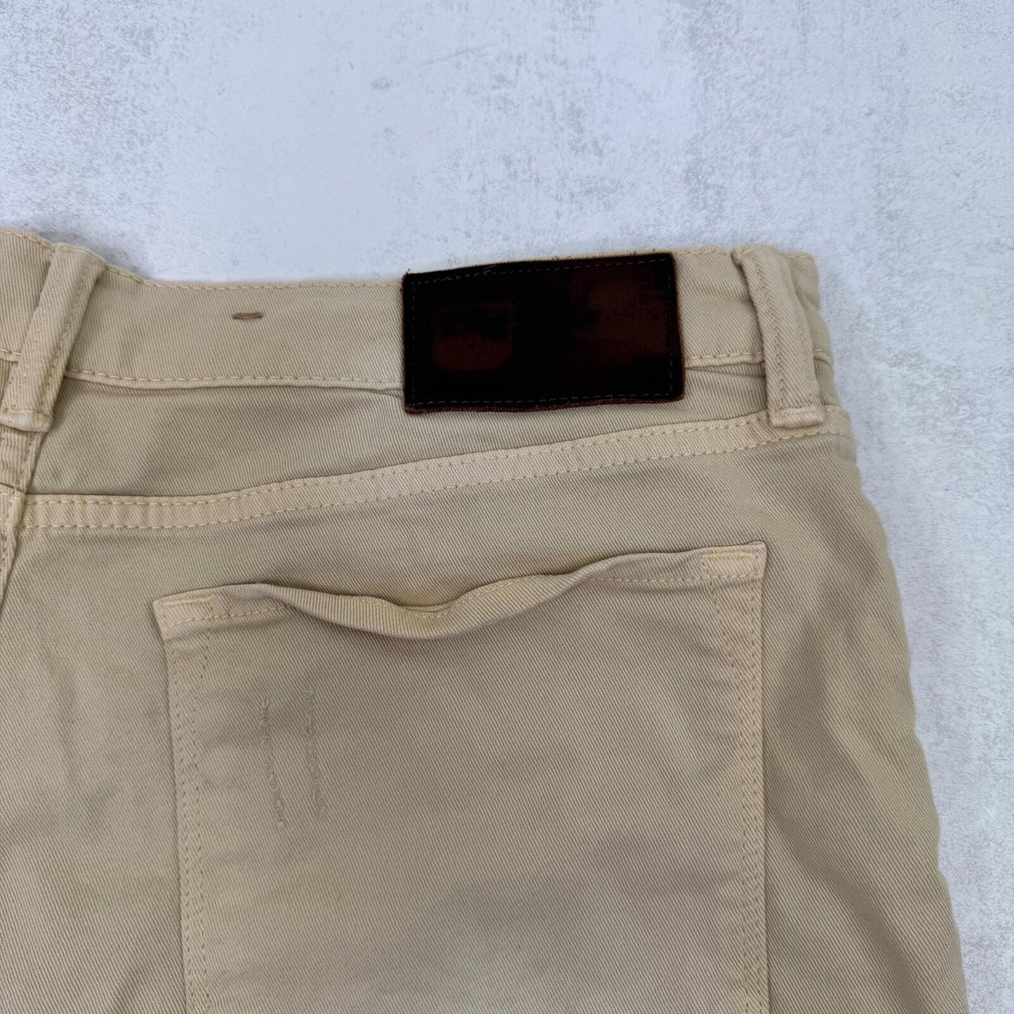 Vintage AllSaints denim mini shorts lowe stretchy low rise hot pant distressed