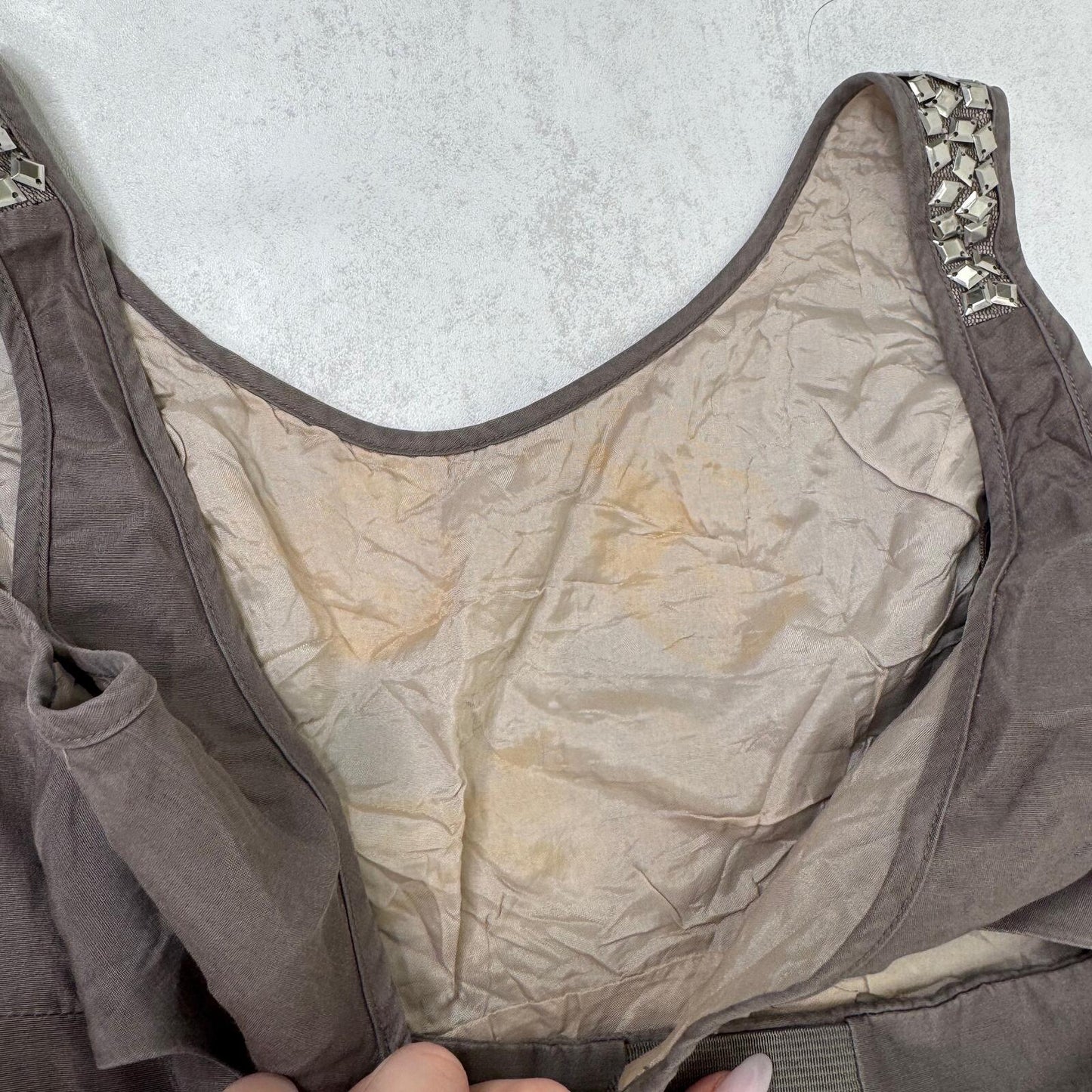 Y2K vintage Allsaints mini dress silk cotton studded embellished bubble