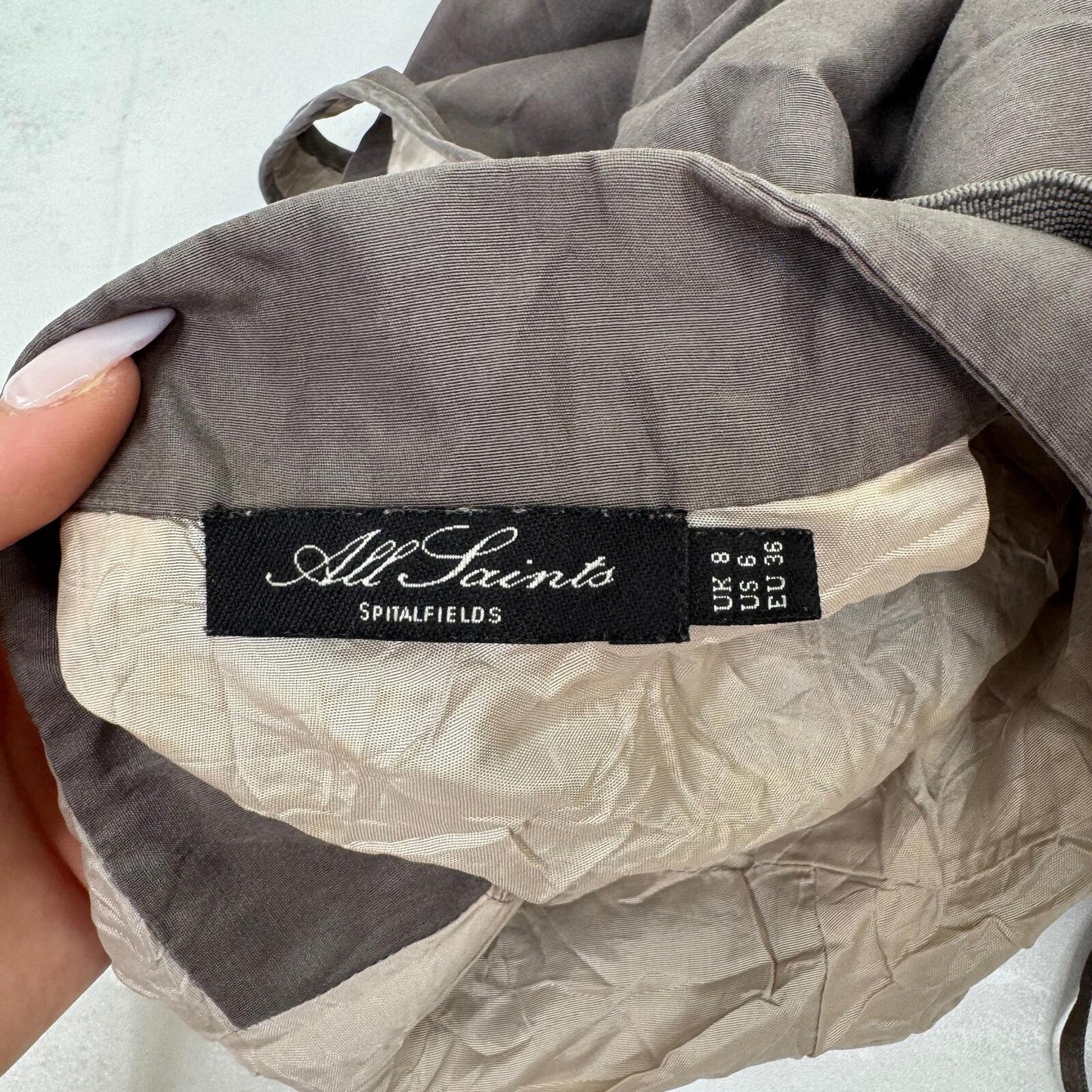 Y2K vintage Allsaints mini dress silk cotton studded embellished bubble