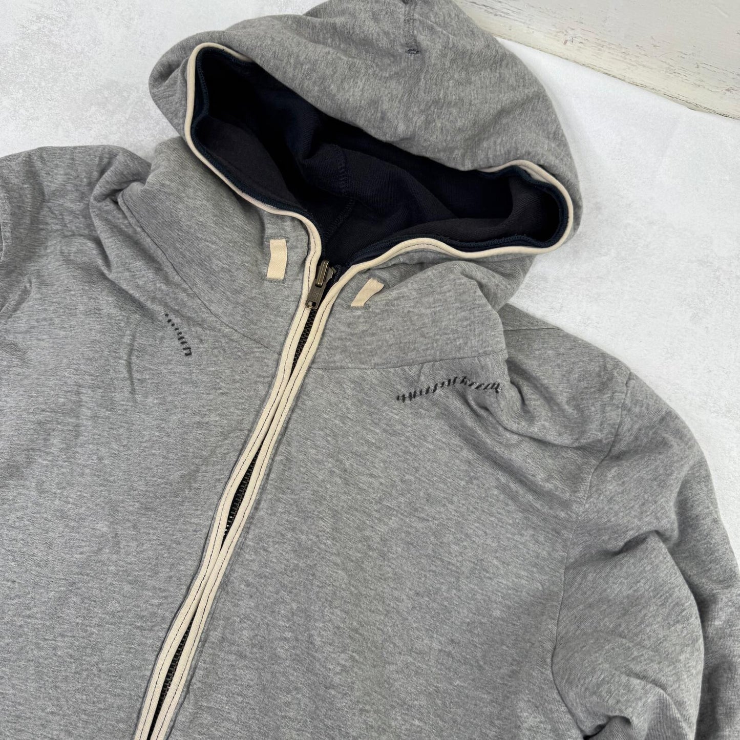 Vintage Stone Island Denims hoodie zip up men's reversible grey navy A/W 2007