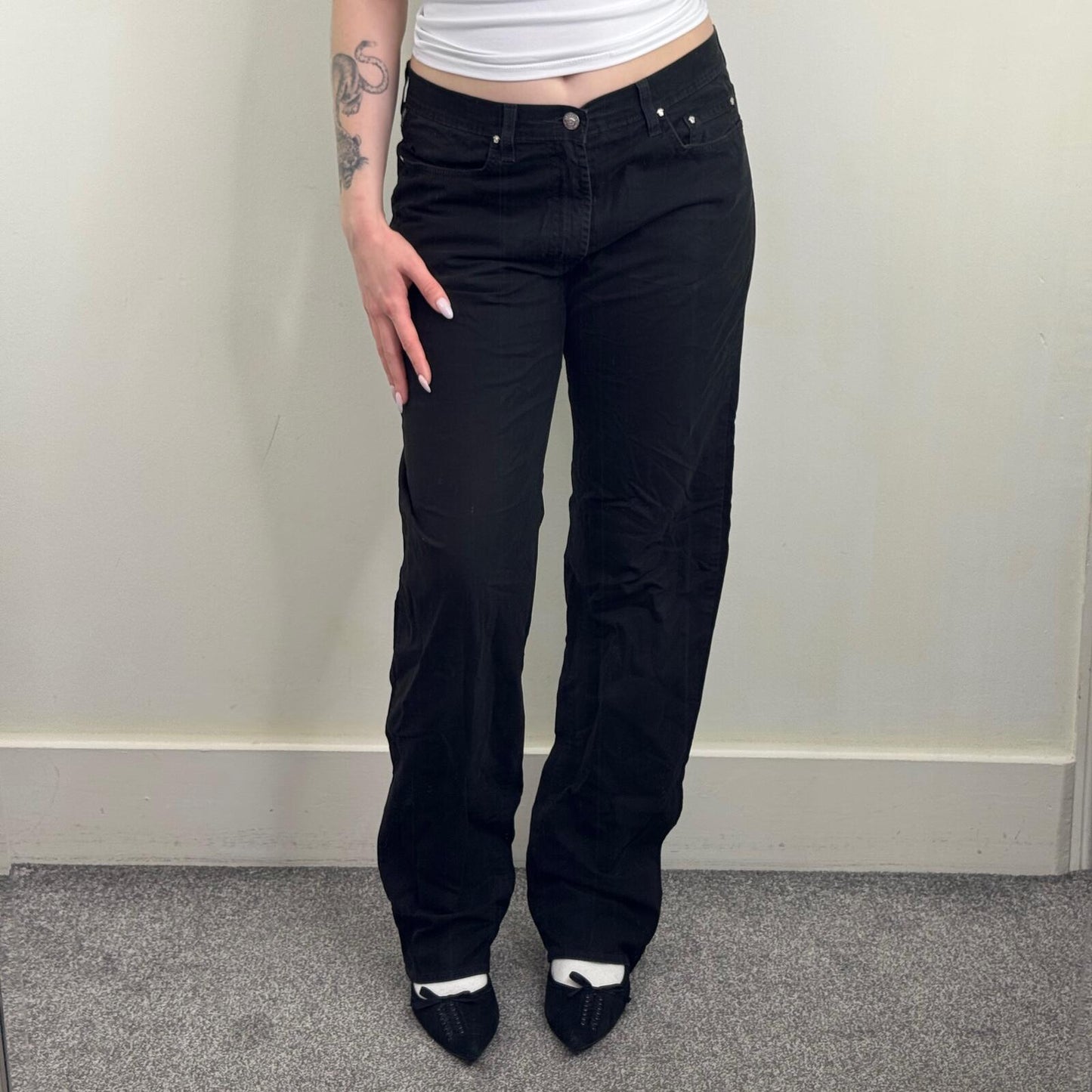 Vintage Versace Jeans Couture bootcut denim jeans mid rise baggy 90s