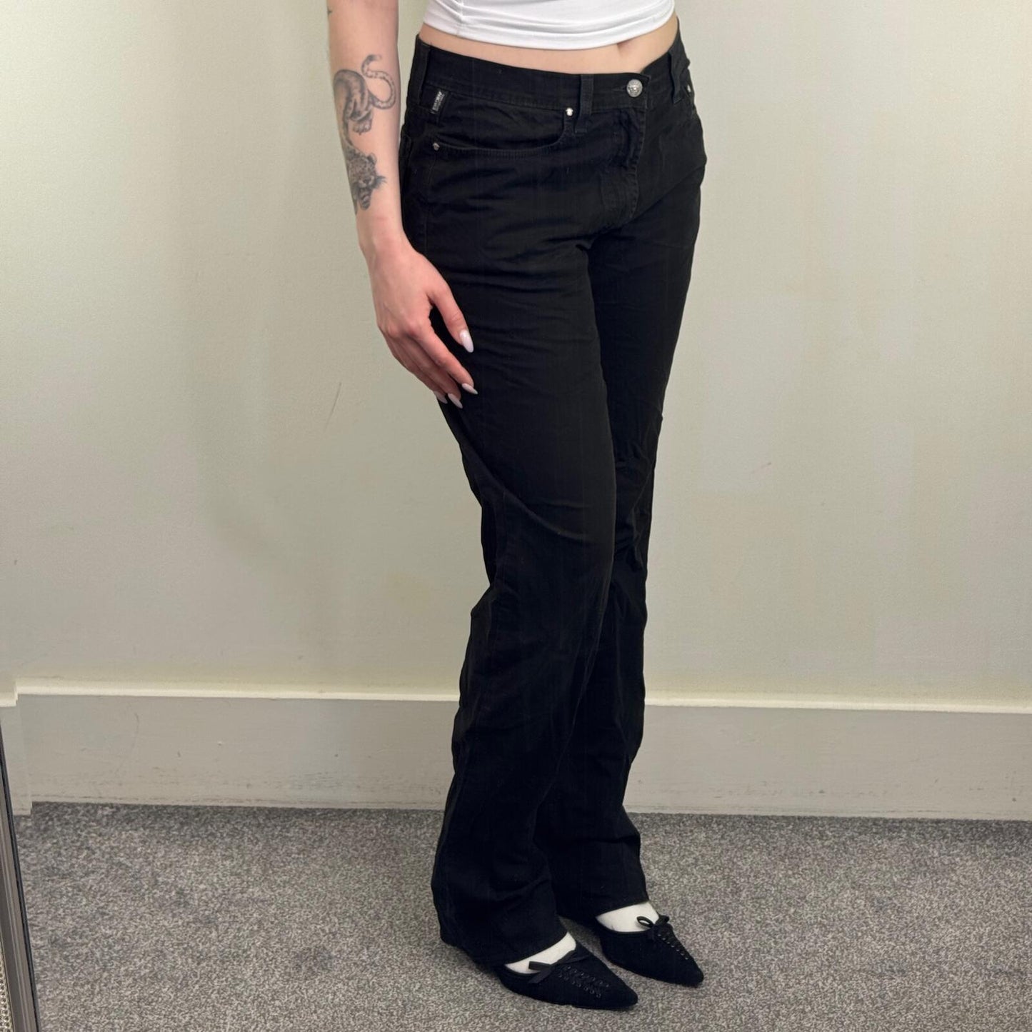 Vintage Versace Jeans Couture bootcut denim jeans mid rise baggy 90s