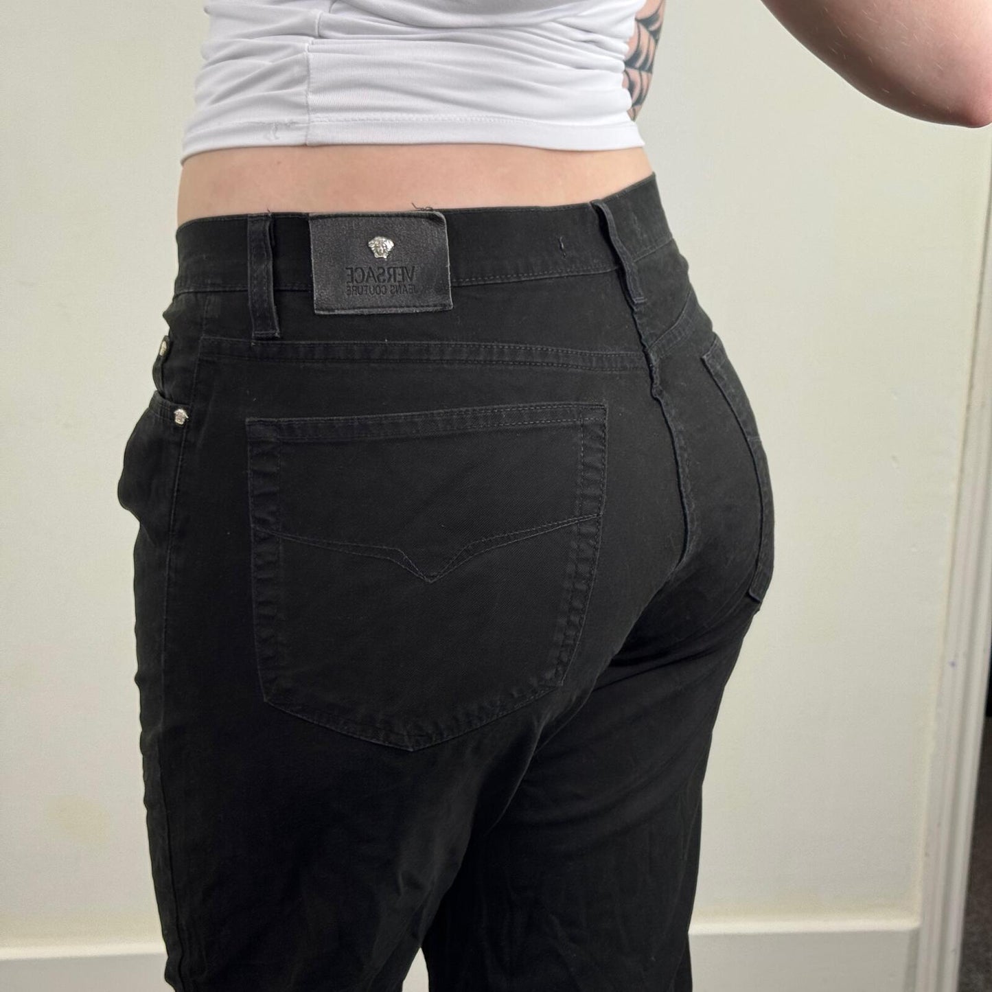 Vintage Versace Jeans Couture bootcut denim jeans mid rise baggy 90s