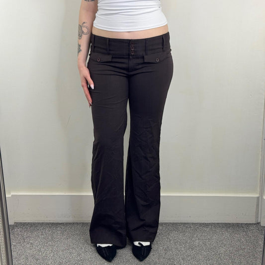 Y2K vintage Bay tailored bootcut trousers dress pants low rise pinstripe stretch