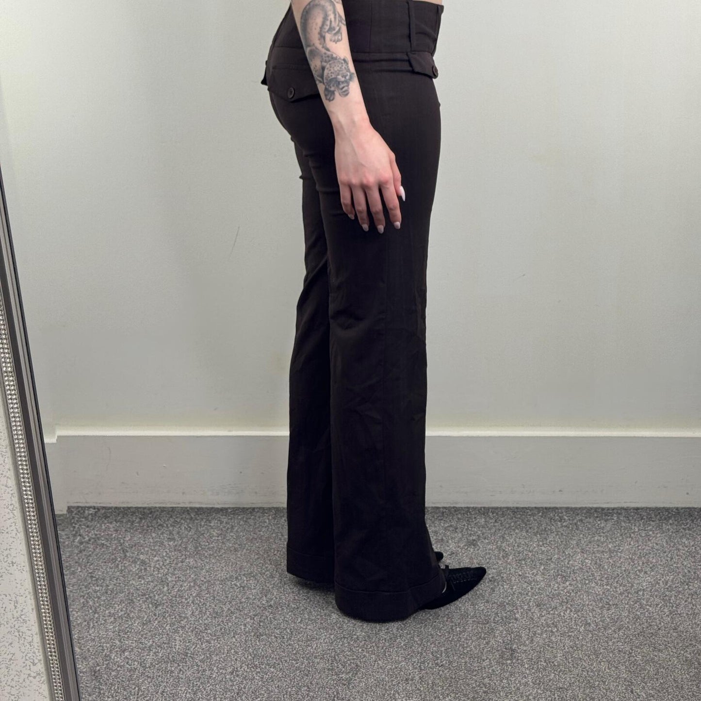 Y2K vintage Bay tailored bootcut trousers dress pants low rise pinstripe stretch