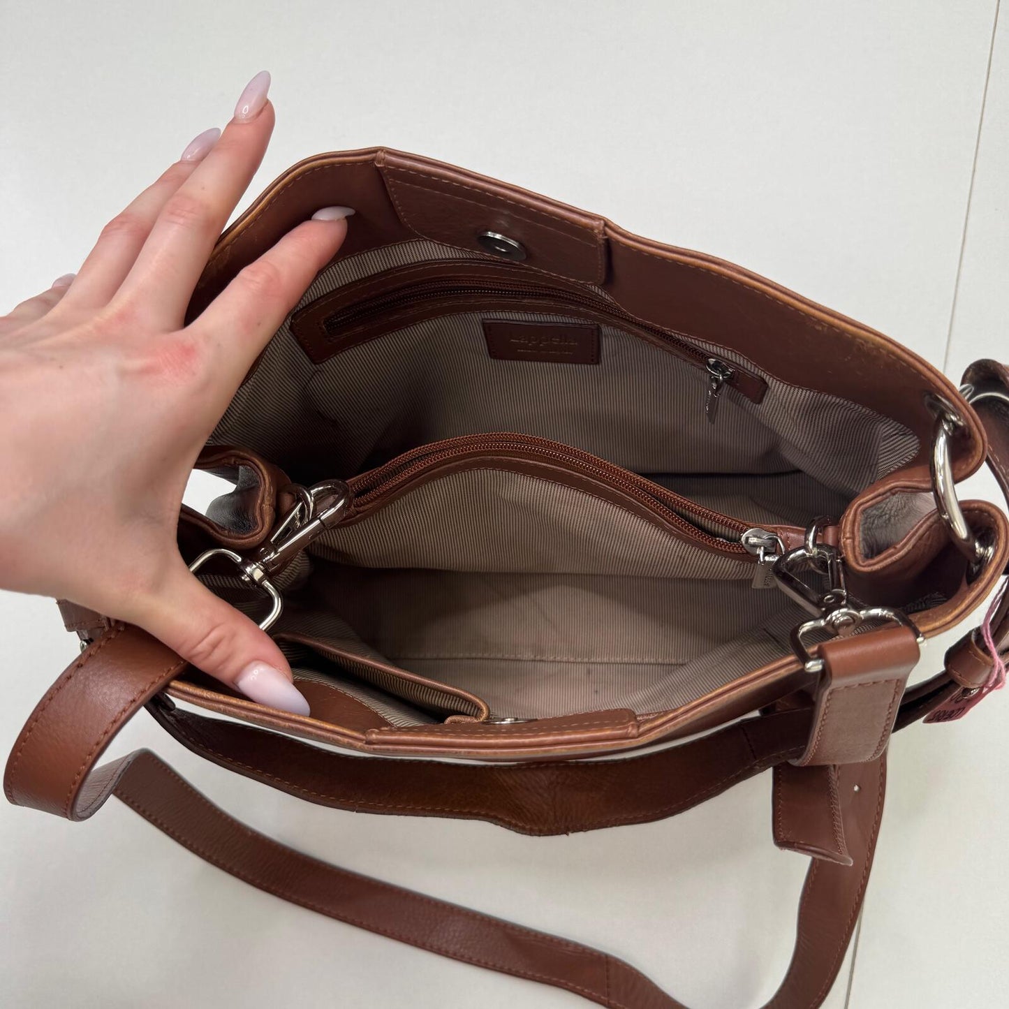 Y2K vintage genuine leather shoulder bag crossbody strap medium