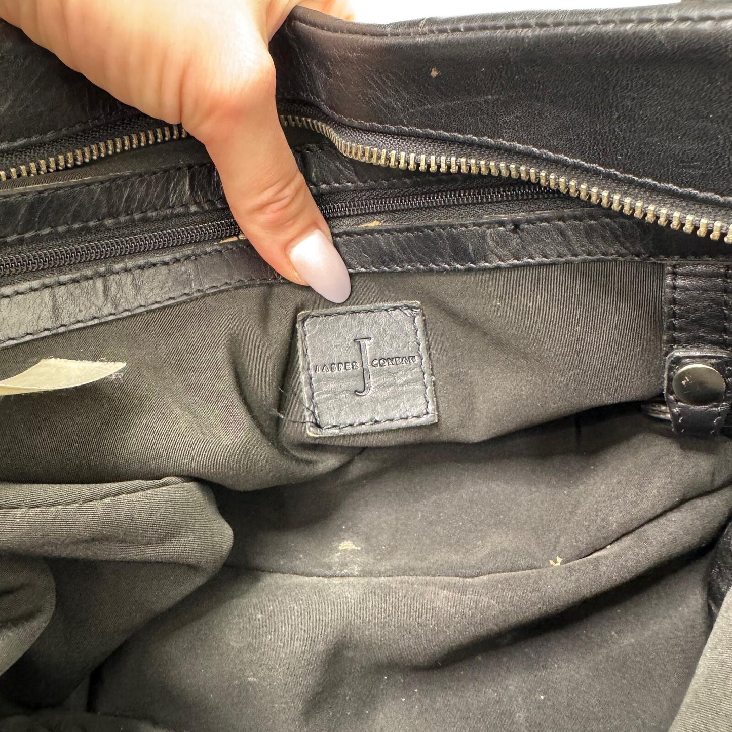 Y2K vintage shoulder bag genuine leather black silver cargo pockets utility