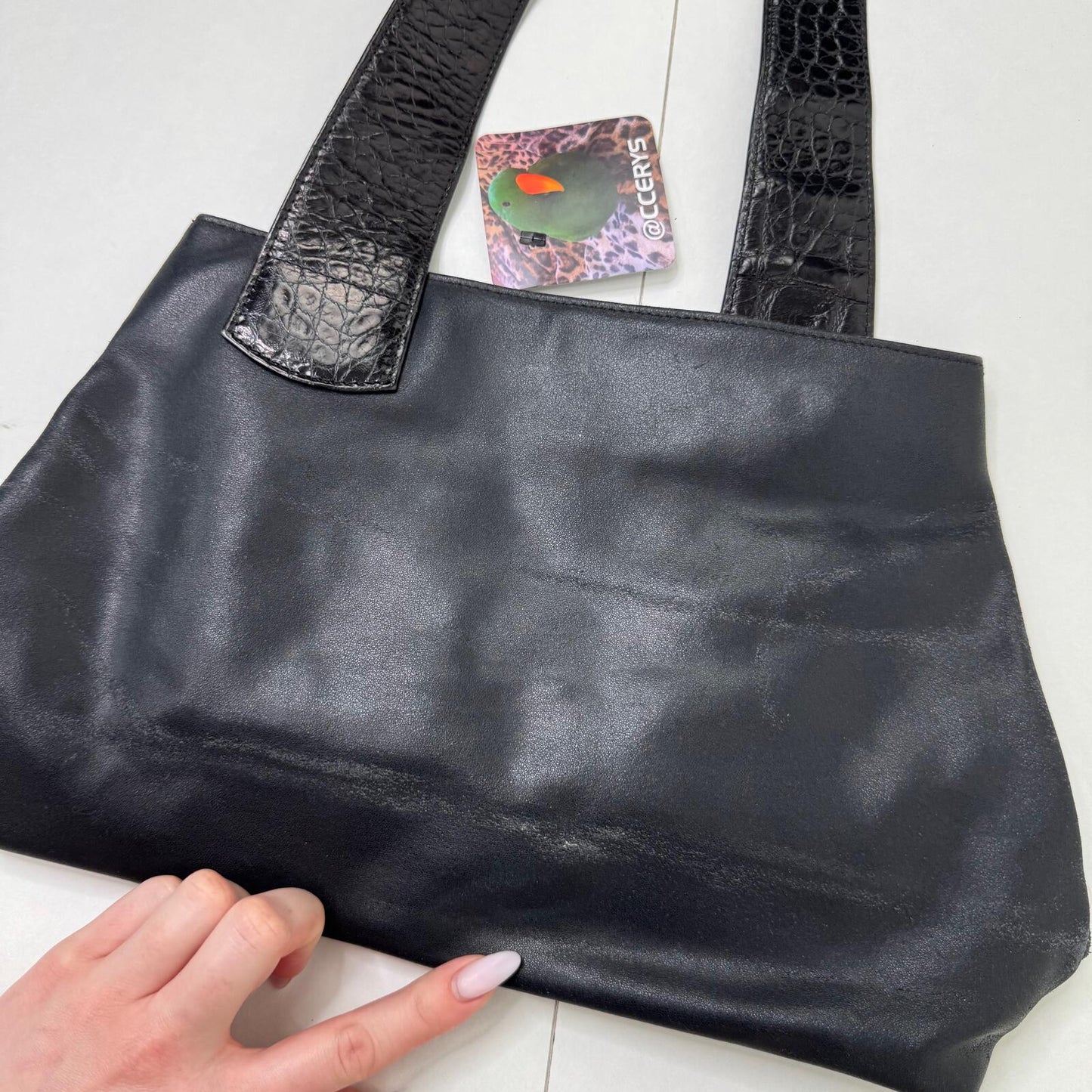 Y2K vintage Russell & Bromley shoulder bag genuine leather asymmetrical strap